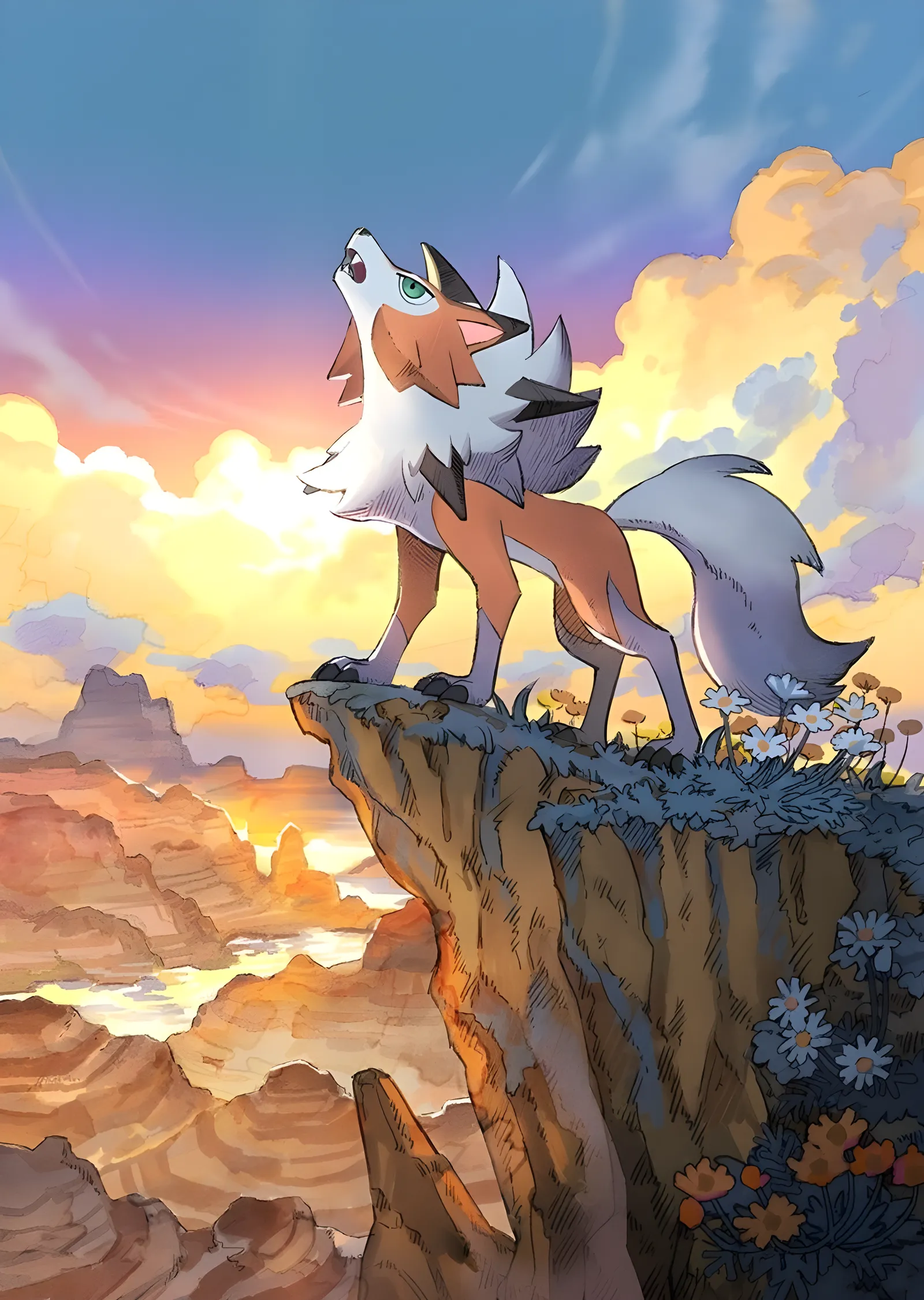 Pokémon: Lycanroc metal tablo