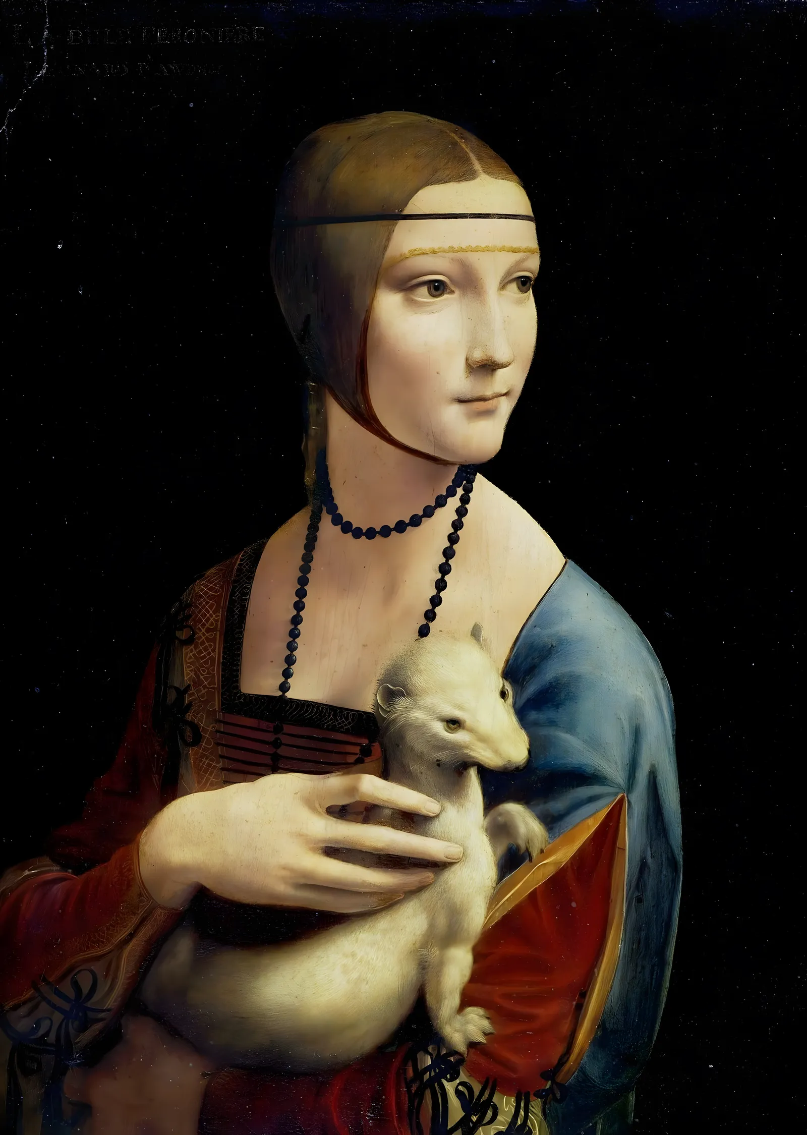 Erminli Kadın - Leonardo da Vinci metal tablo