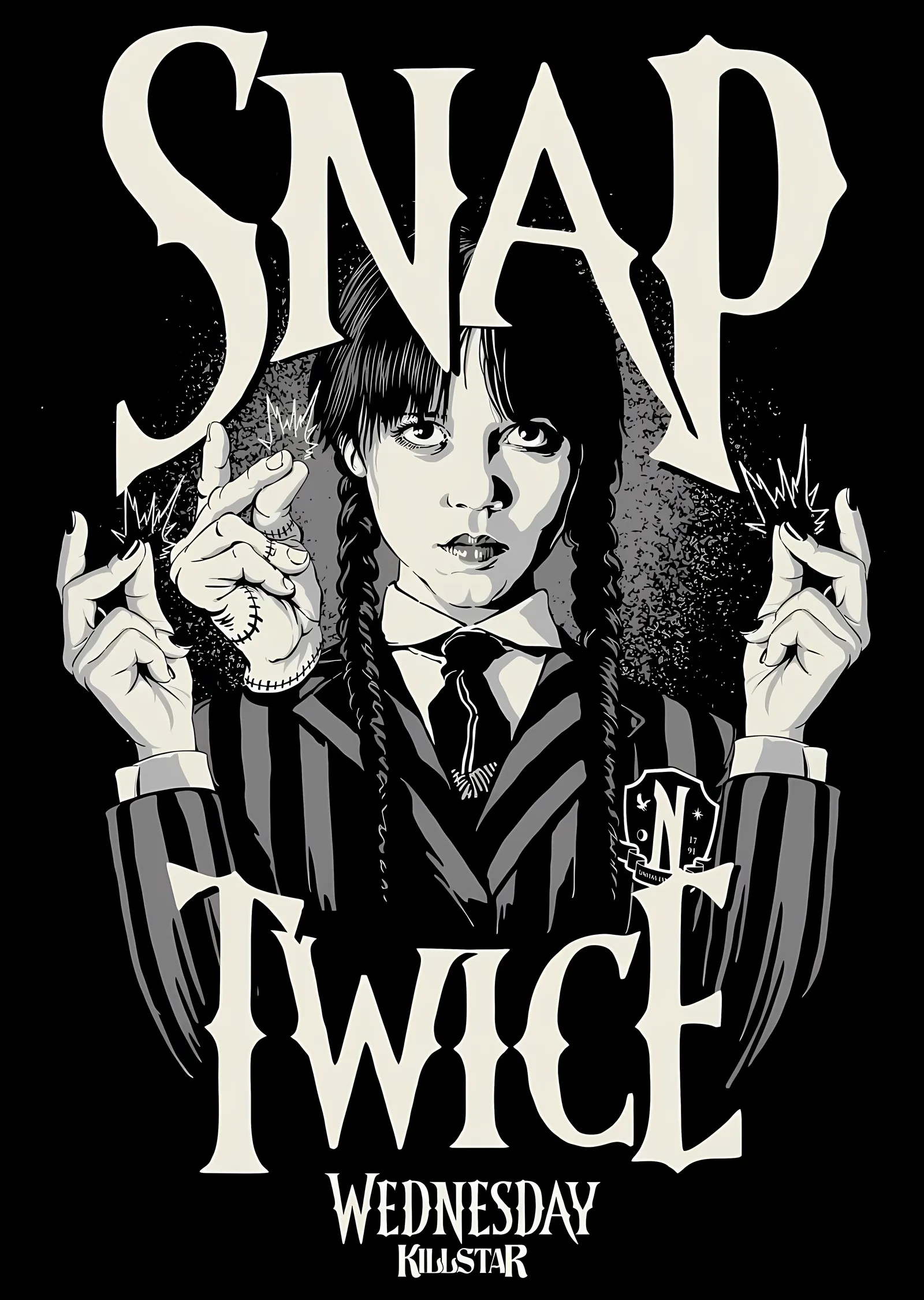 Wednesday: Snap Twice metal tablo