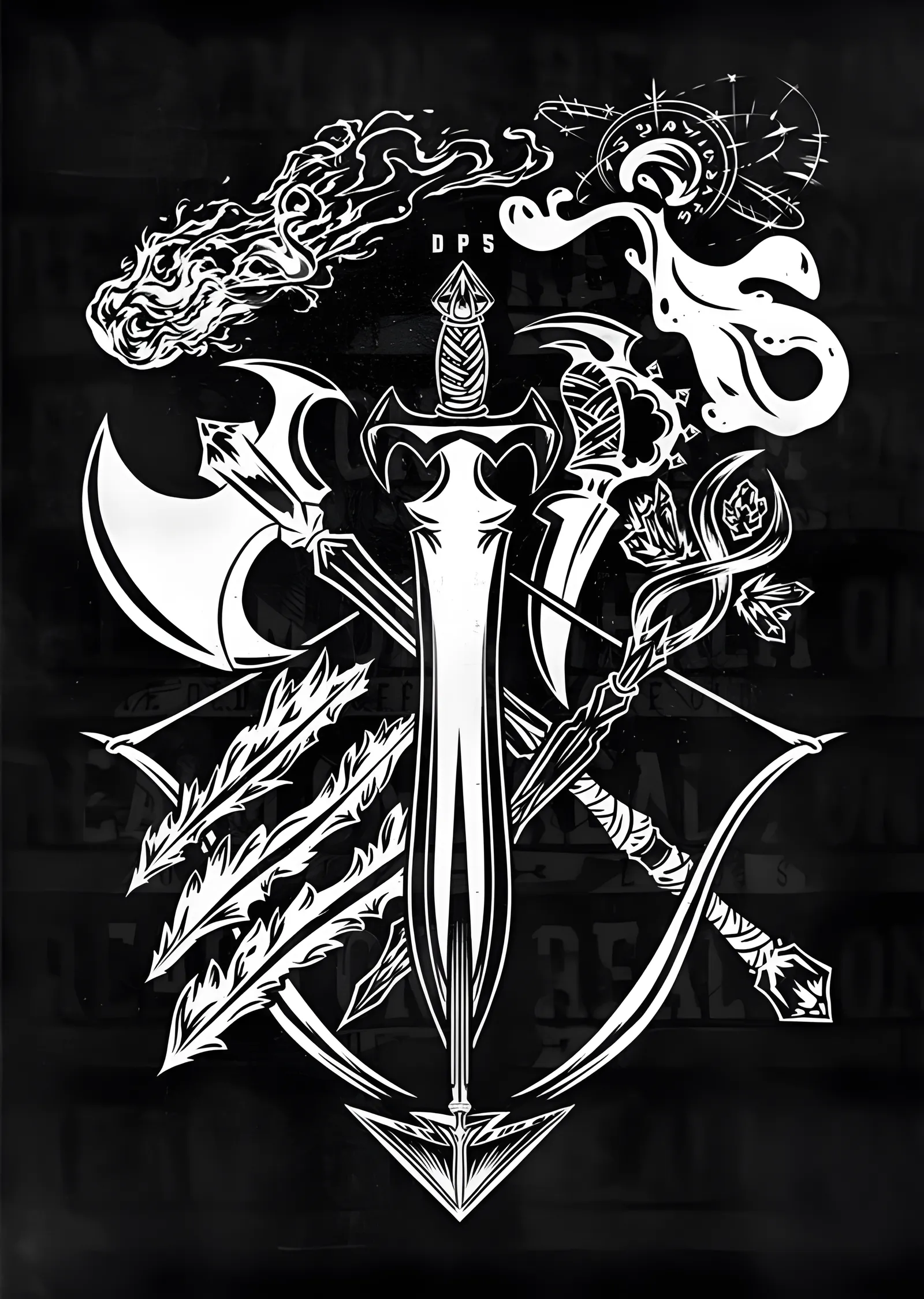 Kılıç ve Yay Arması metal tablo