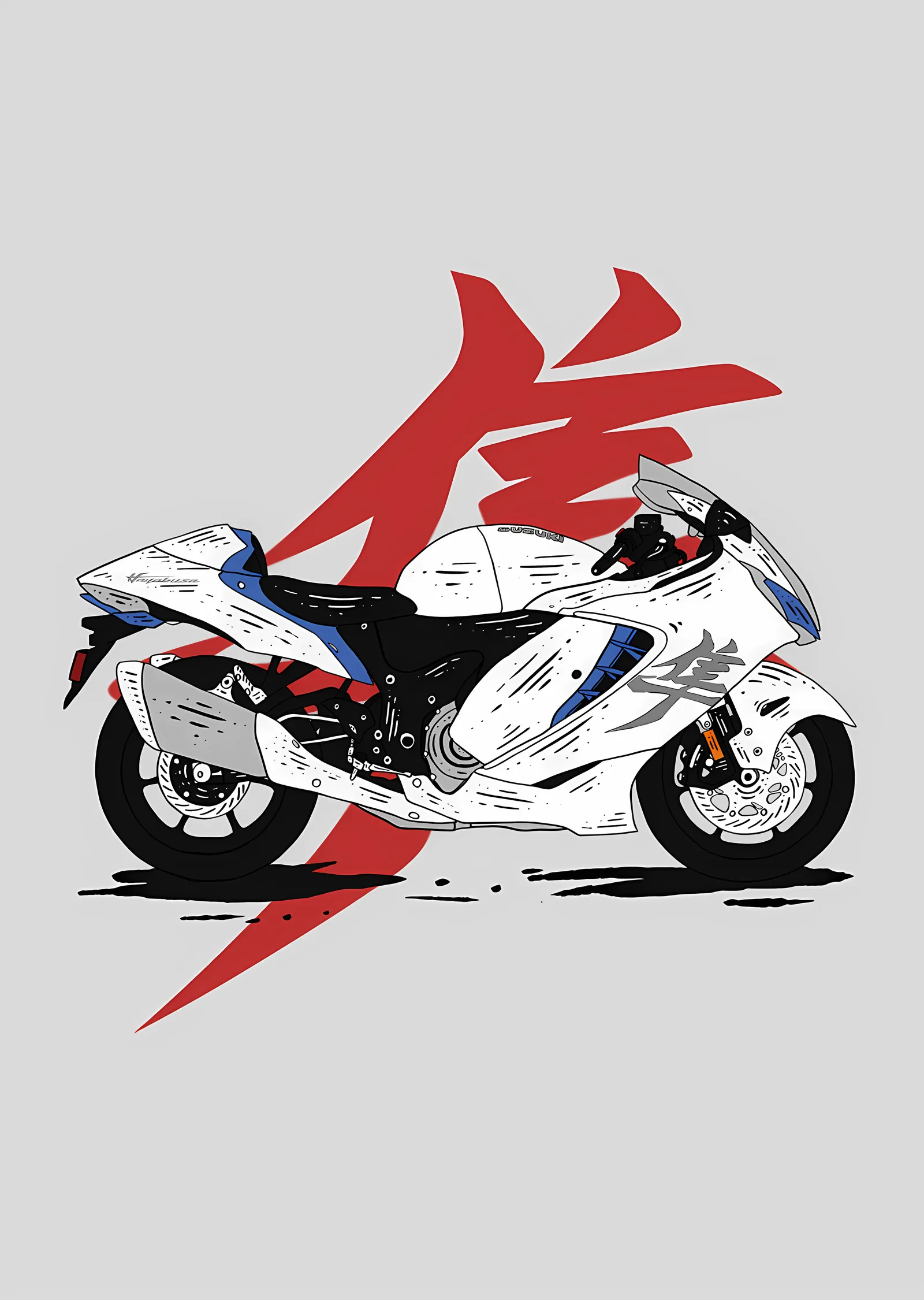 BMW S1000RR: Kanji metal tablo