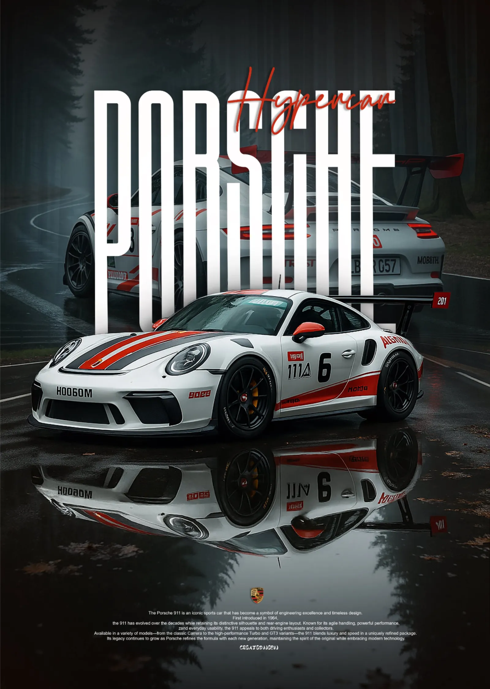 Porsche 911 GT3 Cup metal tablo