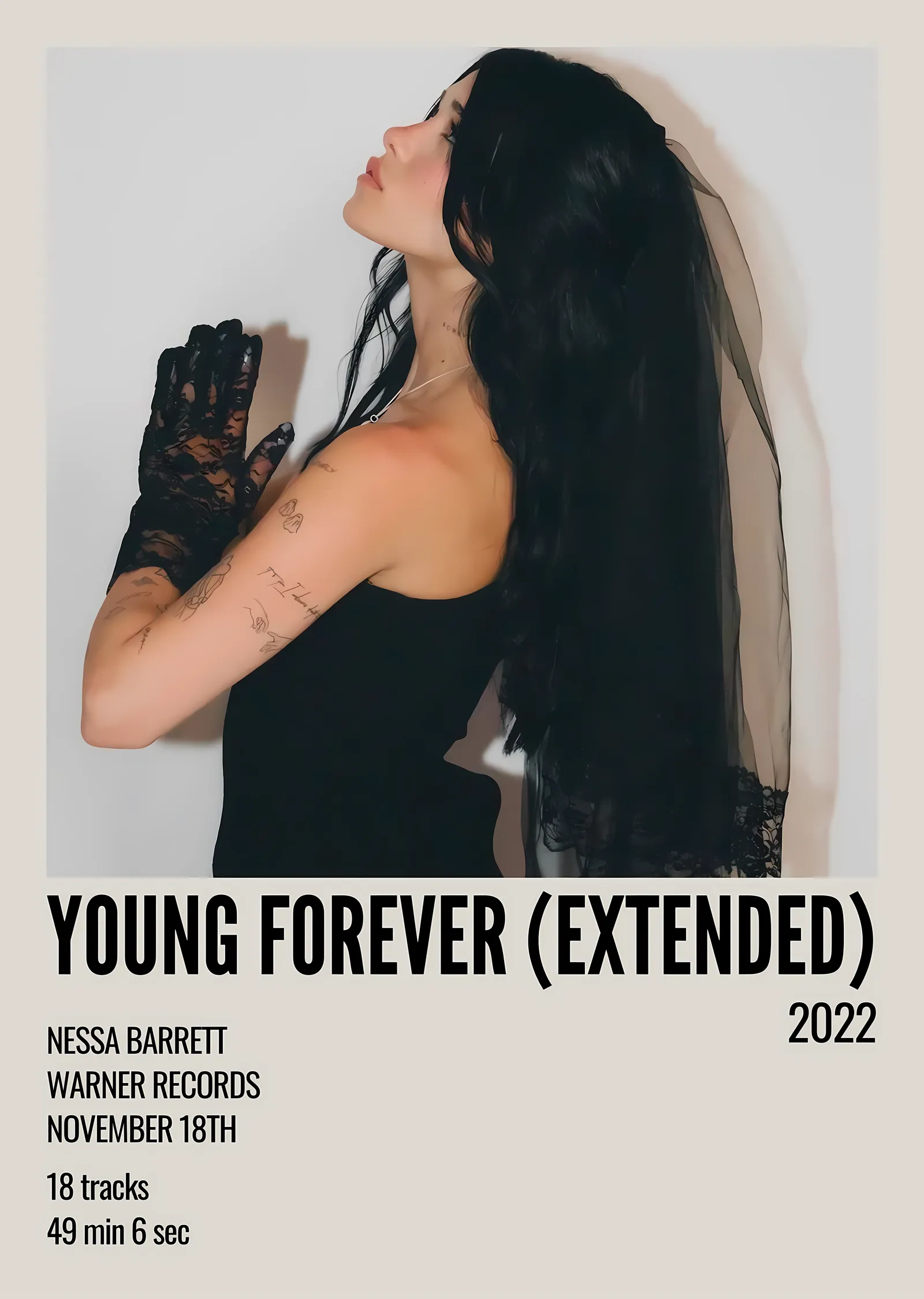 Nessa Barrett: Young Forever metal tablo