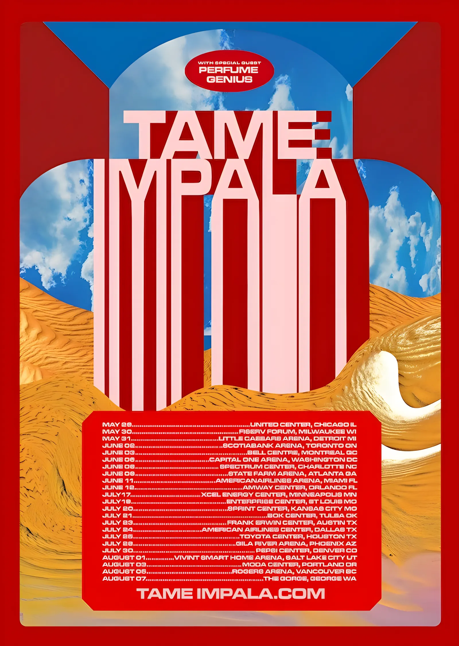 Tame Impala - Turne Afişi metal tablo