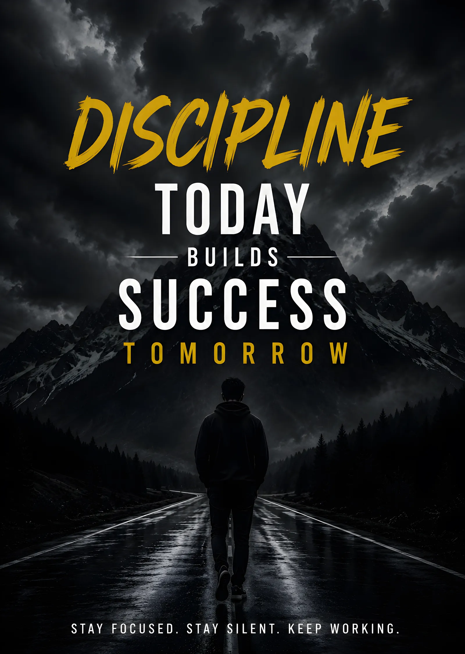 Discipline Today Builds Success Tomorrow metal tablo