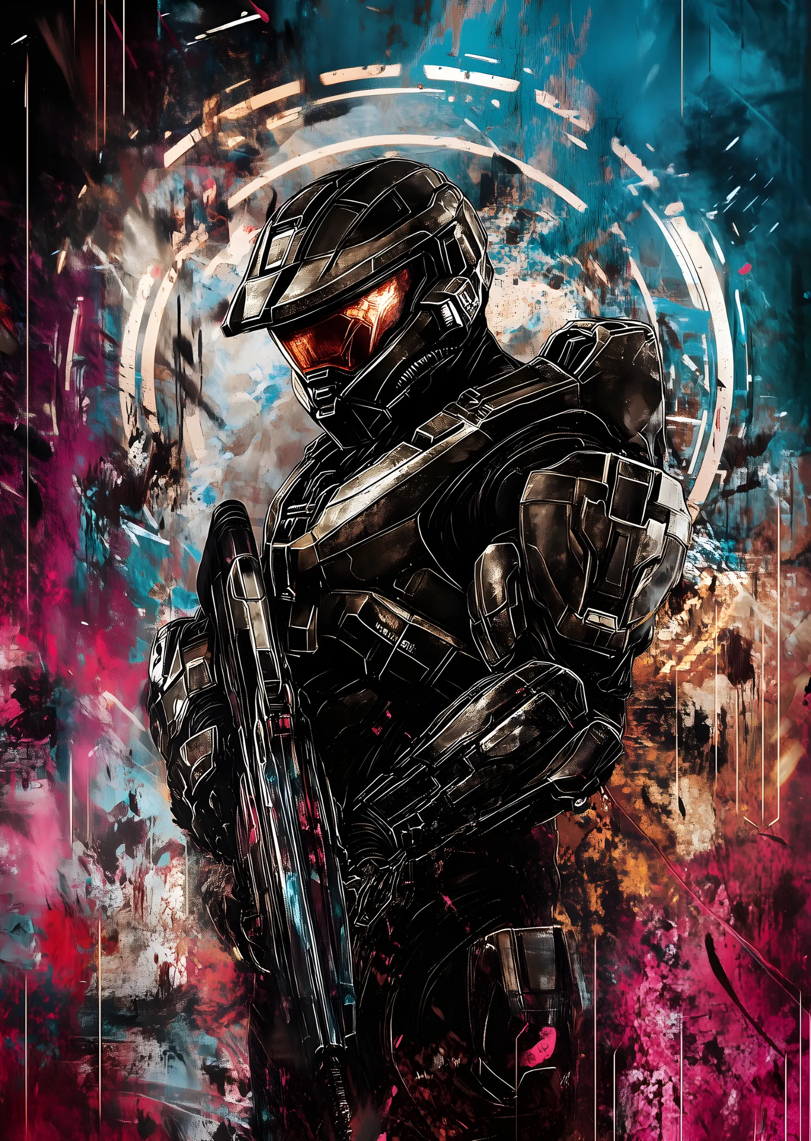 Halo: Neon Zırh metal tablo