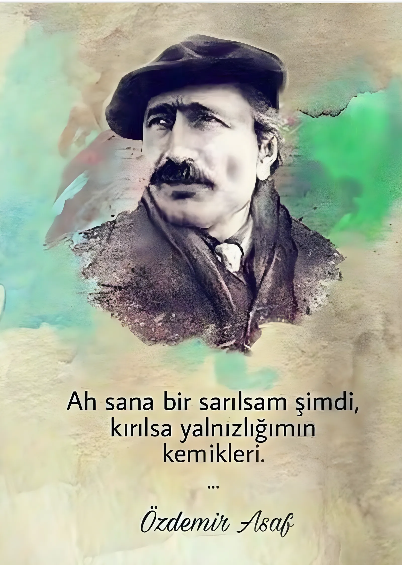Özdemir Asaf: Ah Sana Bir Sarılsam metal tablo