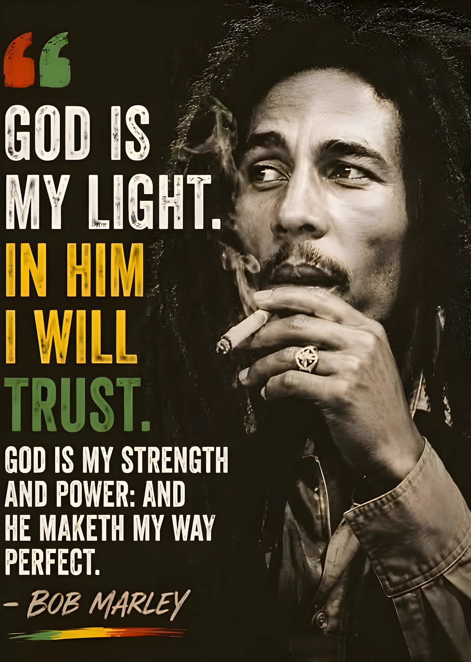Bob Marley: God Is My Light metal tablo