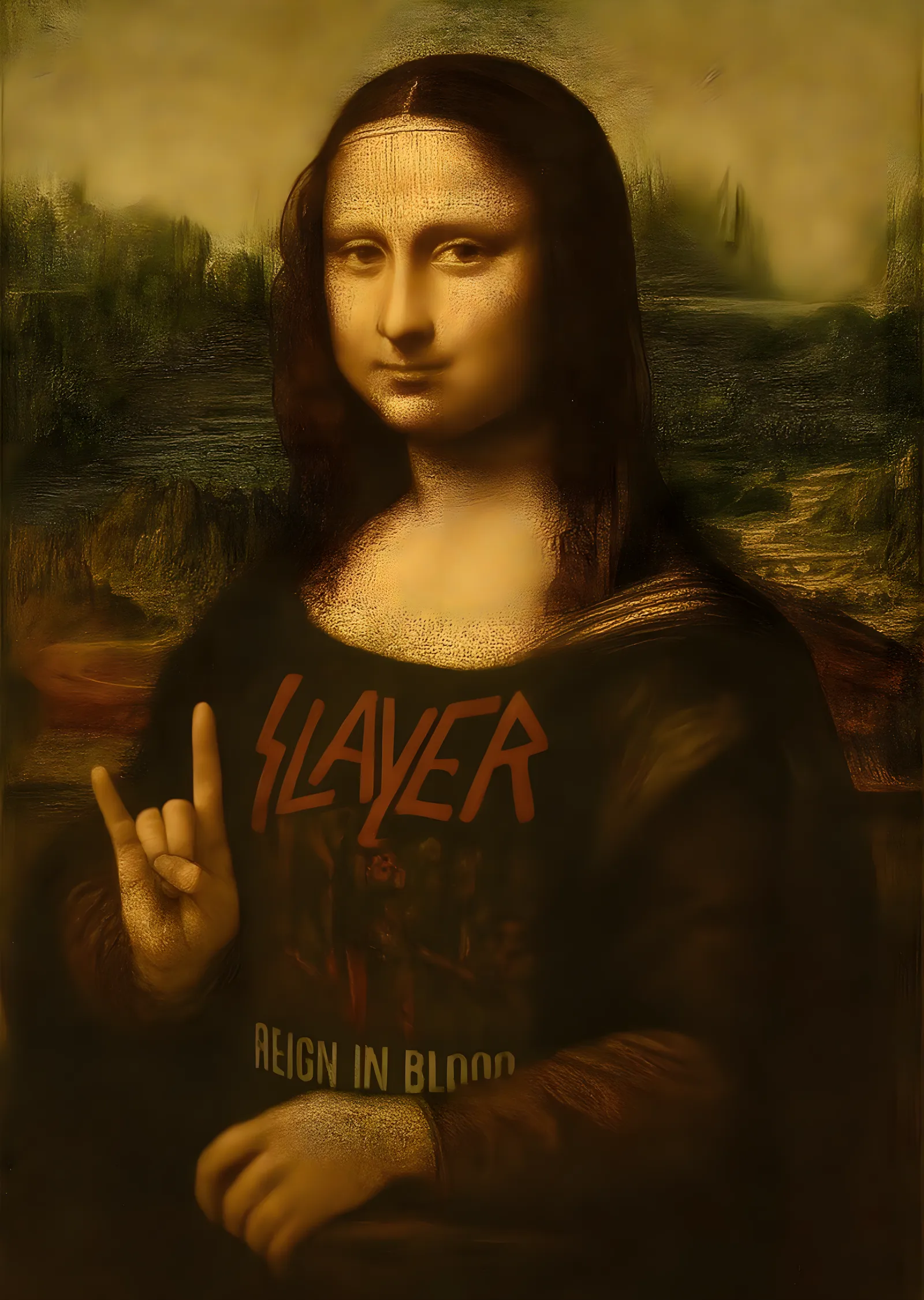 Mona Lisa: Slayer T-Shirt metal tablo