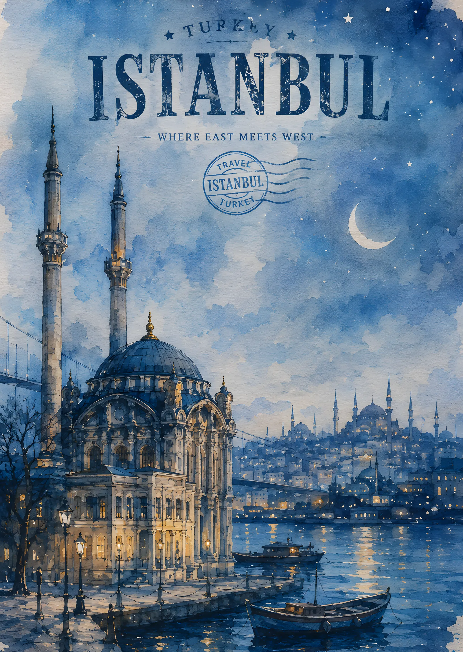Istanbul - Where East Meets West metal tablo