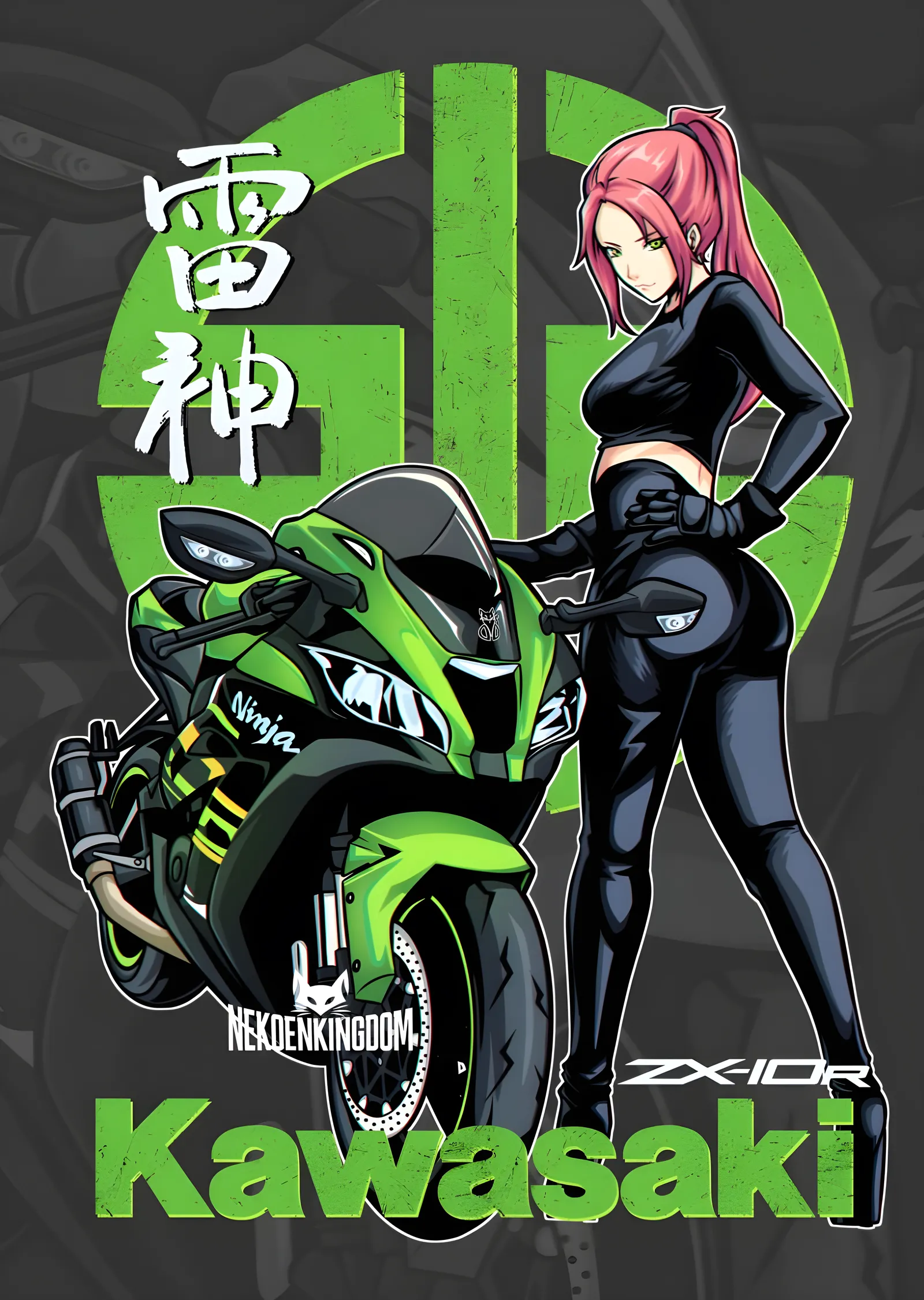 Kawasaki ZX-10R - Anime Karakter metal tablo