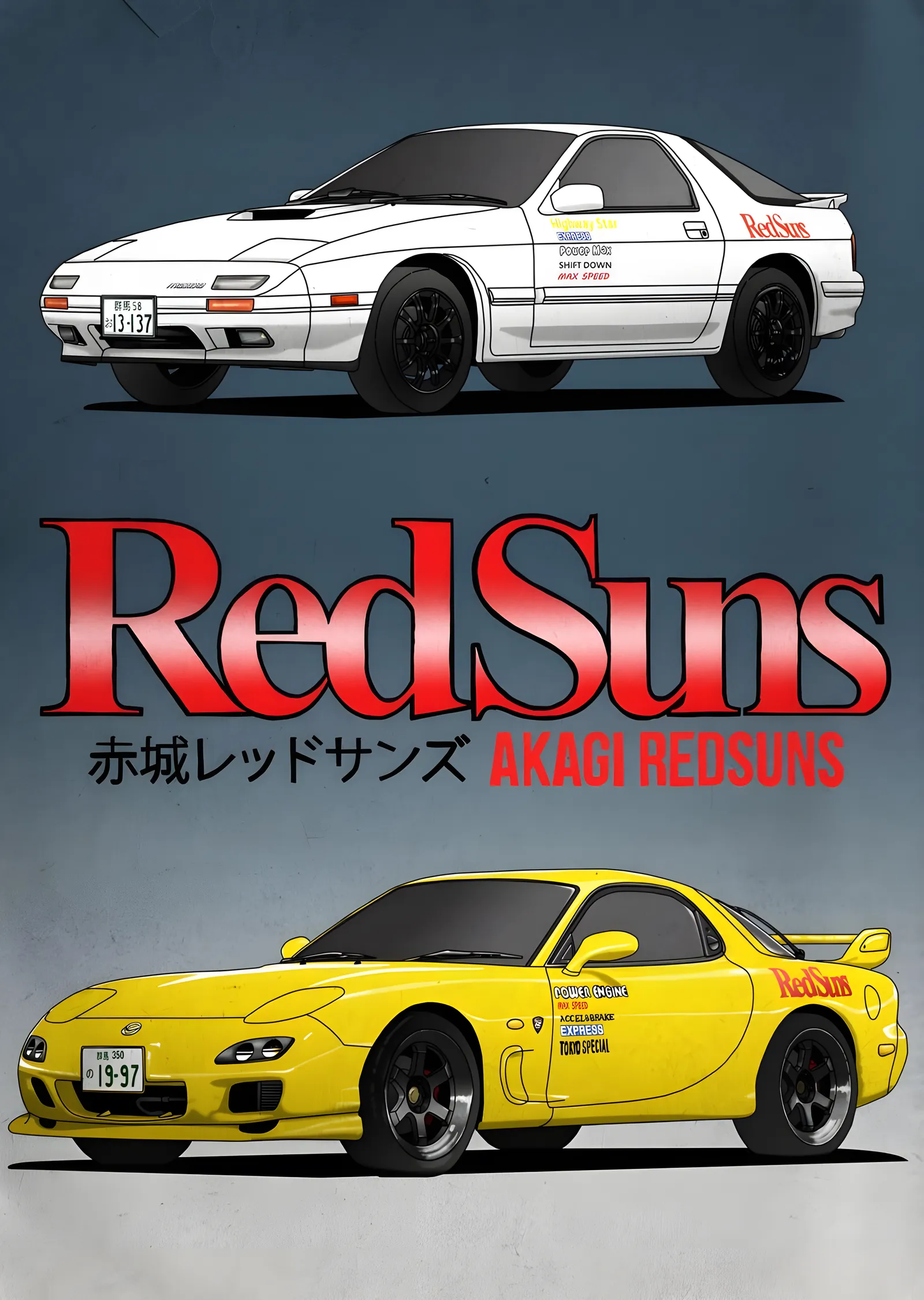Akagi RedSuns - Initial D metal tablo