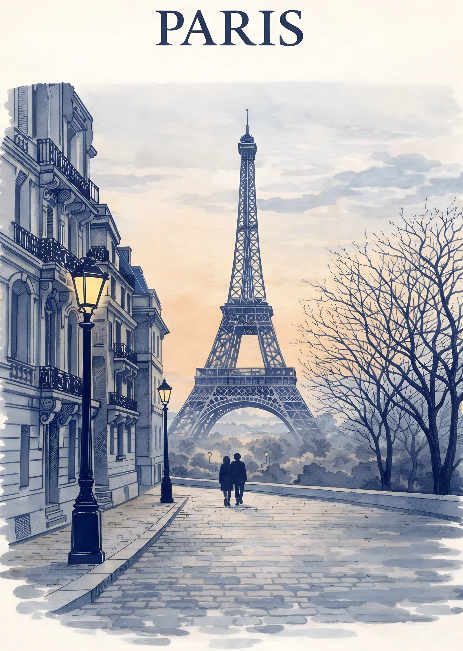 Paris: Eiffel Tower metal tablo