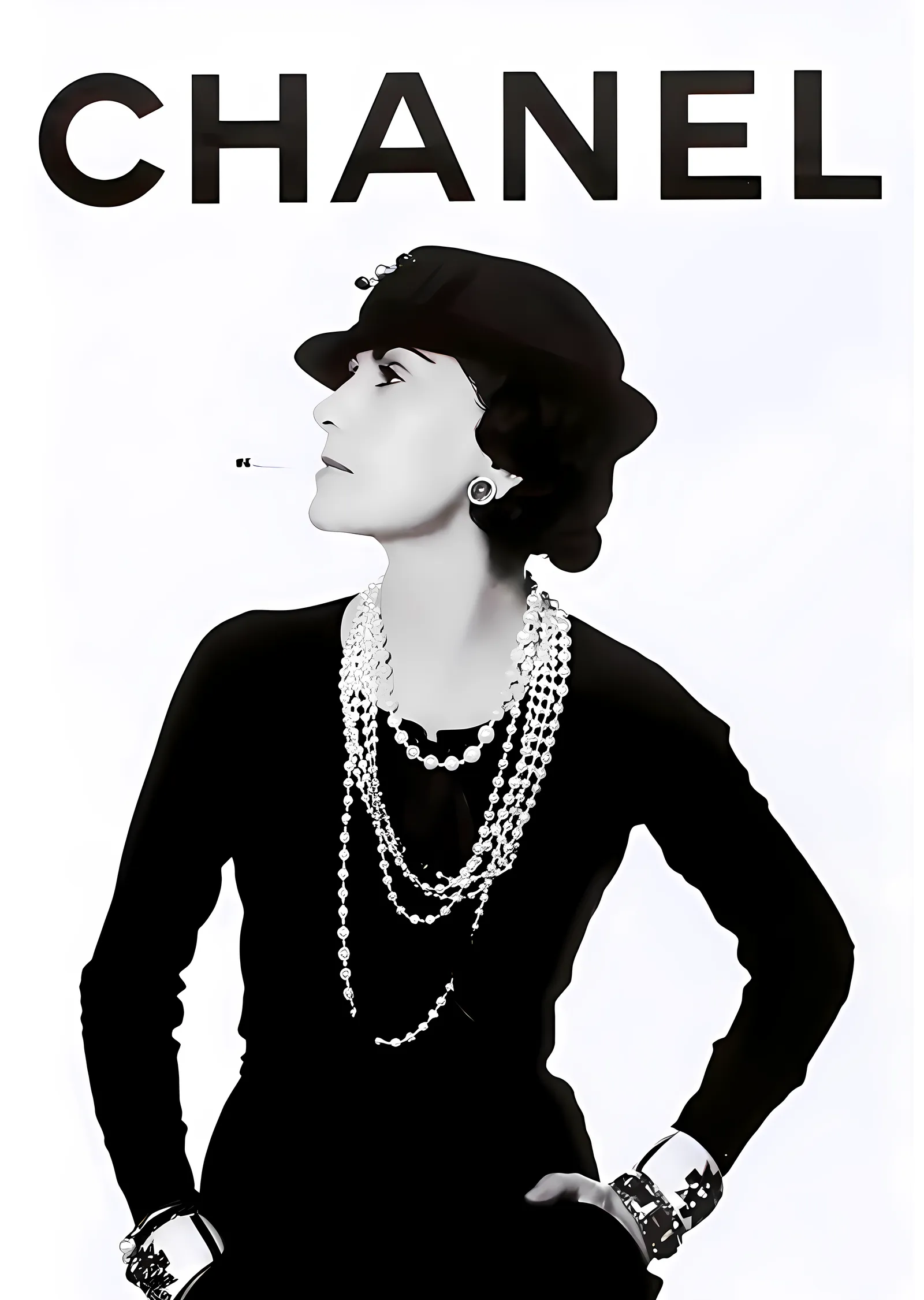 Chanel: Coco Chanel'in İkonik Portresi metal tablo