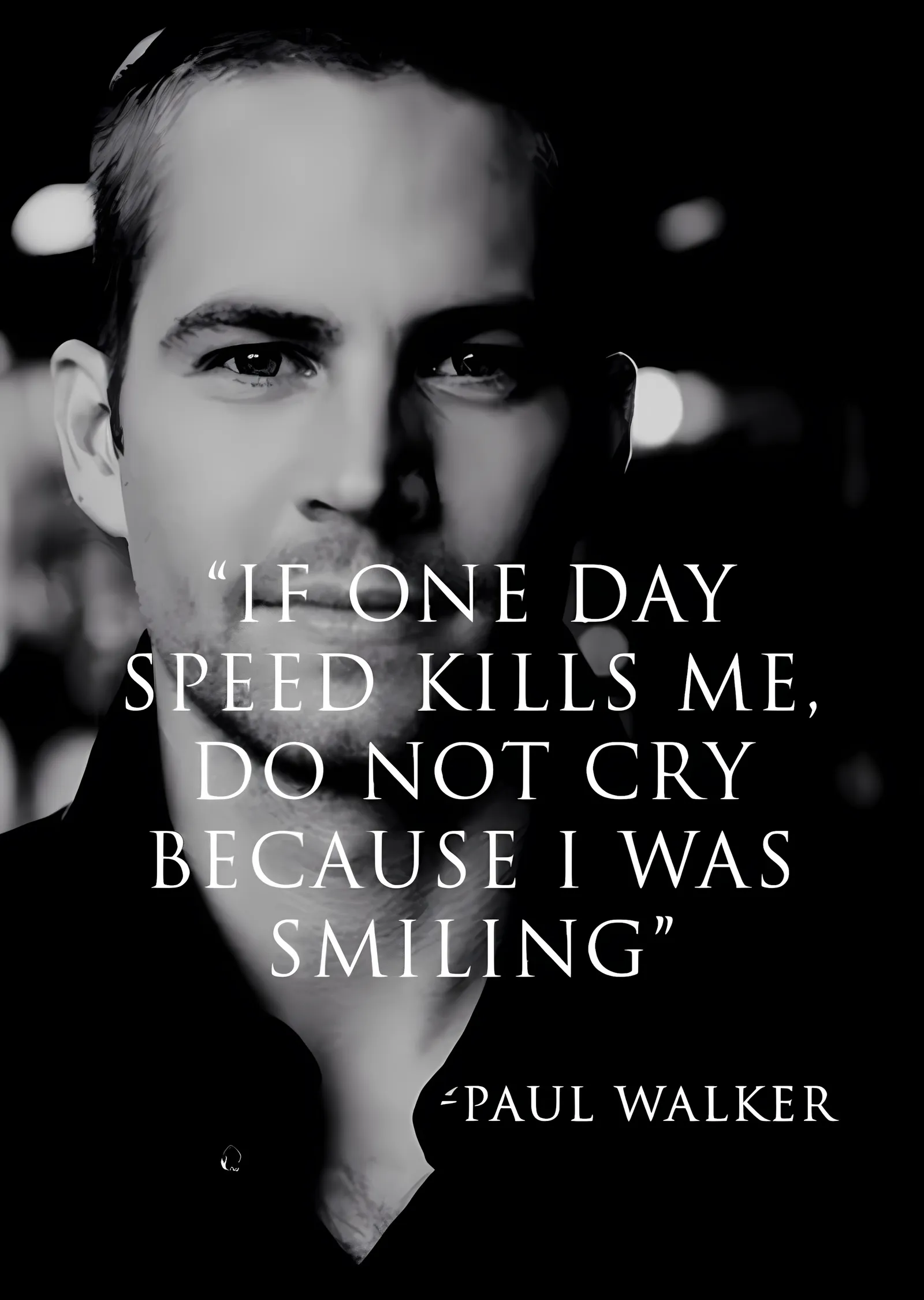 Paul Walker - Speed Kills metal tablo