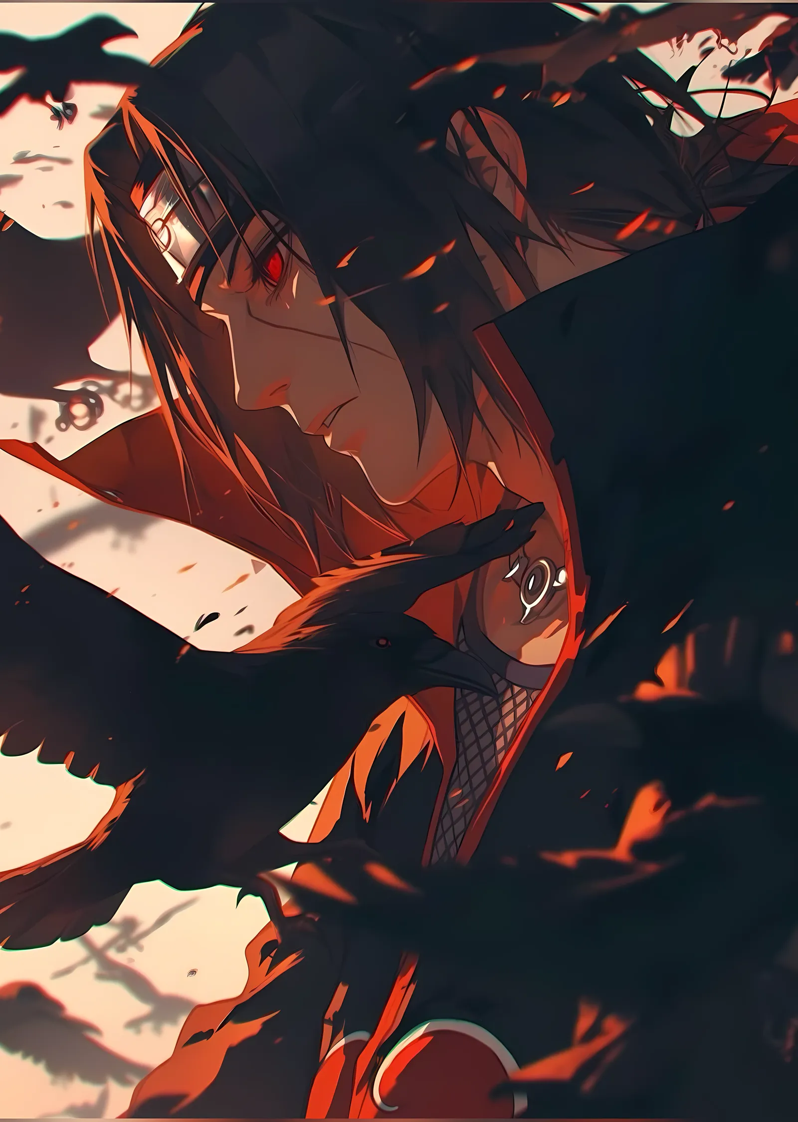 Naruto - Uchiha Itachi: Ateş ve Kuzgun metal tablo