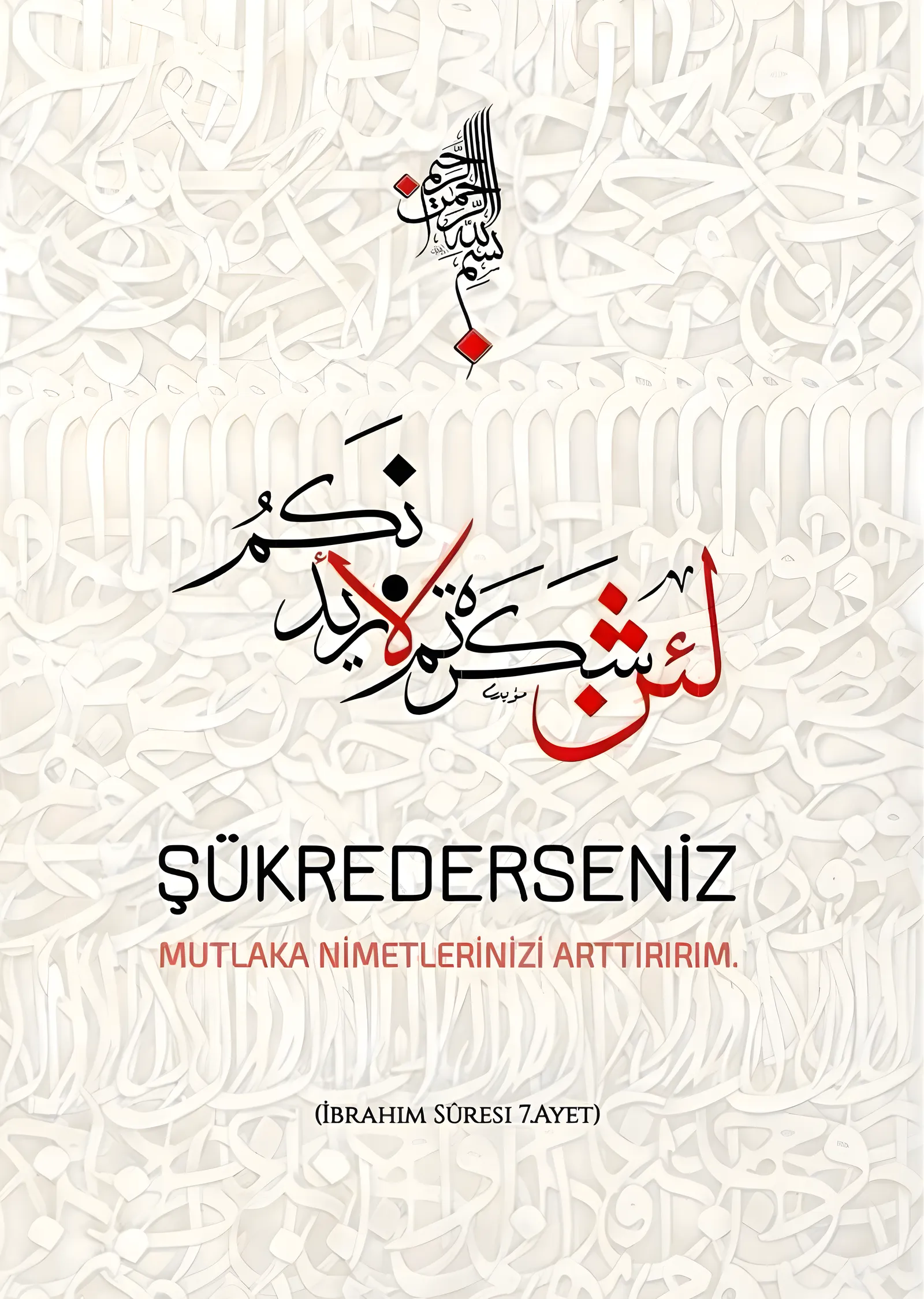 Şükrederseniz Nimetimi Artırırım metal tablo