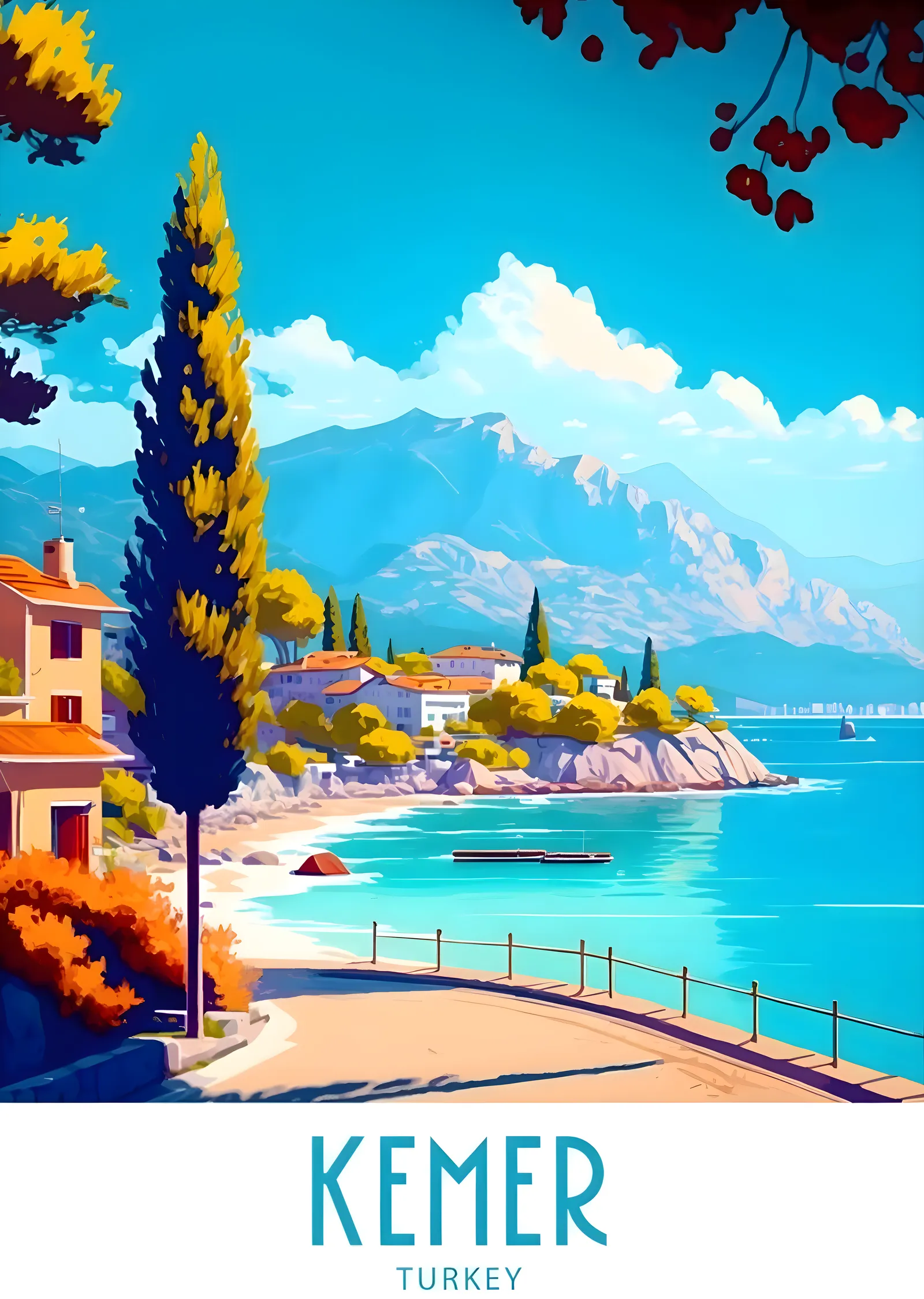 Kemer, Türkiye: Karanfil Manzarası metal tablo