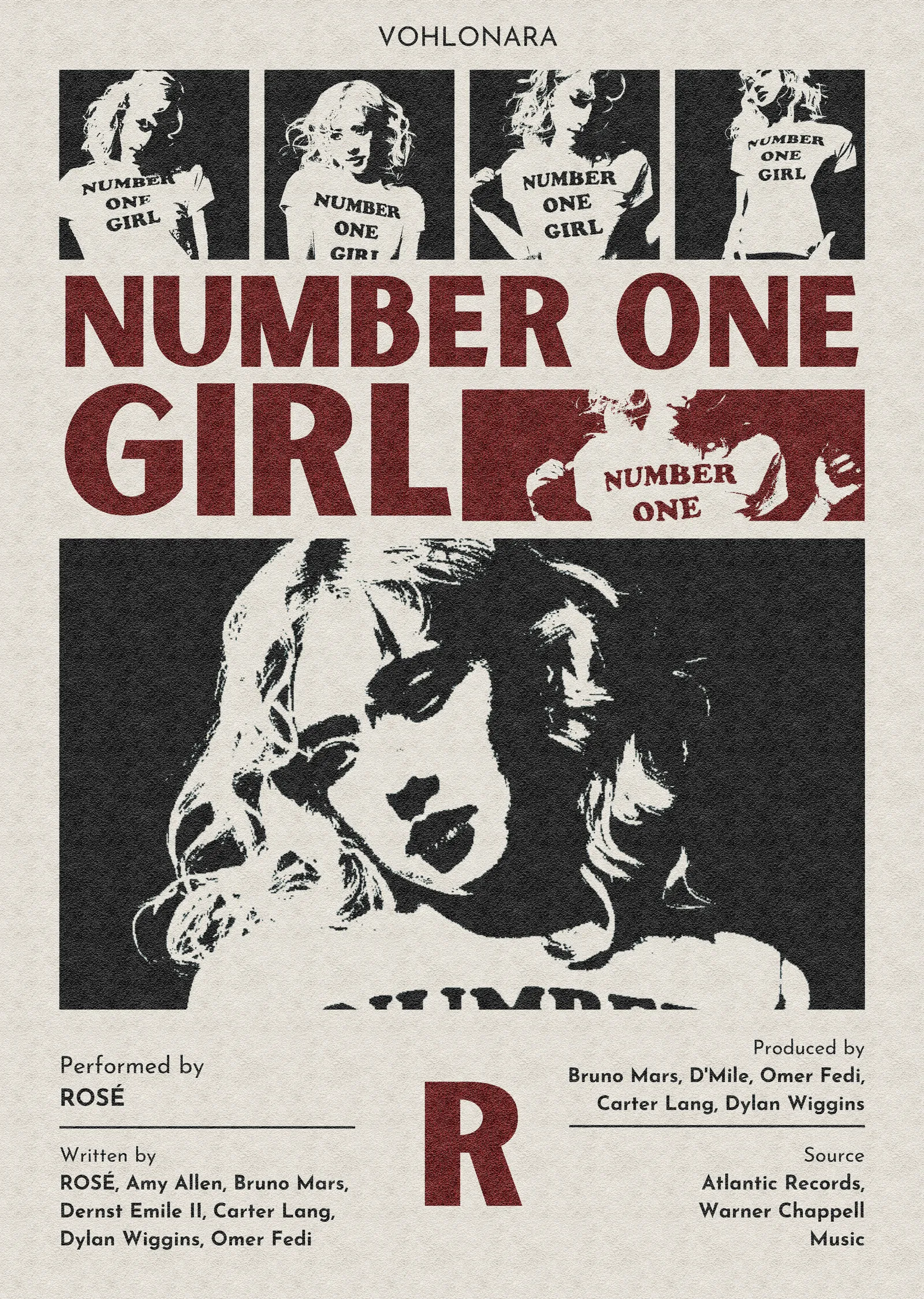 Rosé - Number One Girl metal tablo