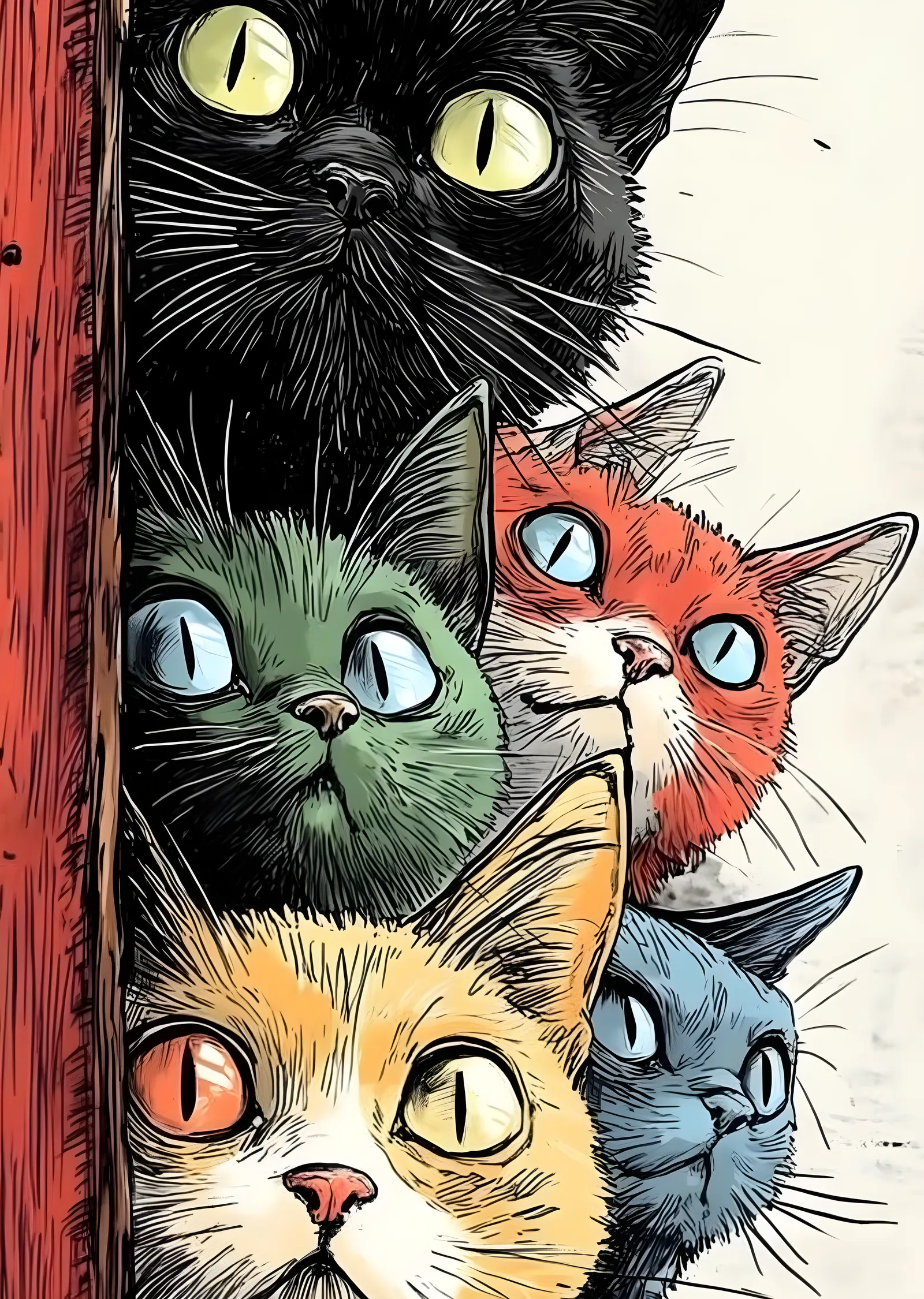 Kedi Yığını: Çizgi Roman metal tablo