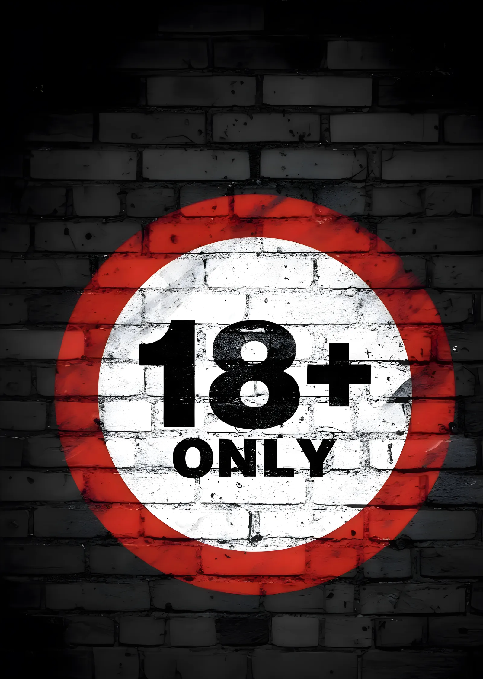18+ Only: Tuğla Duvar Sokak Sanatı metal tablo