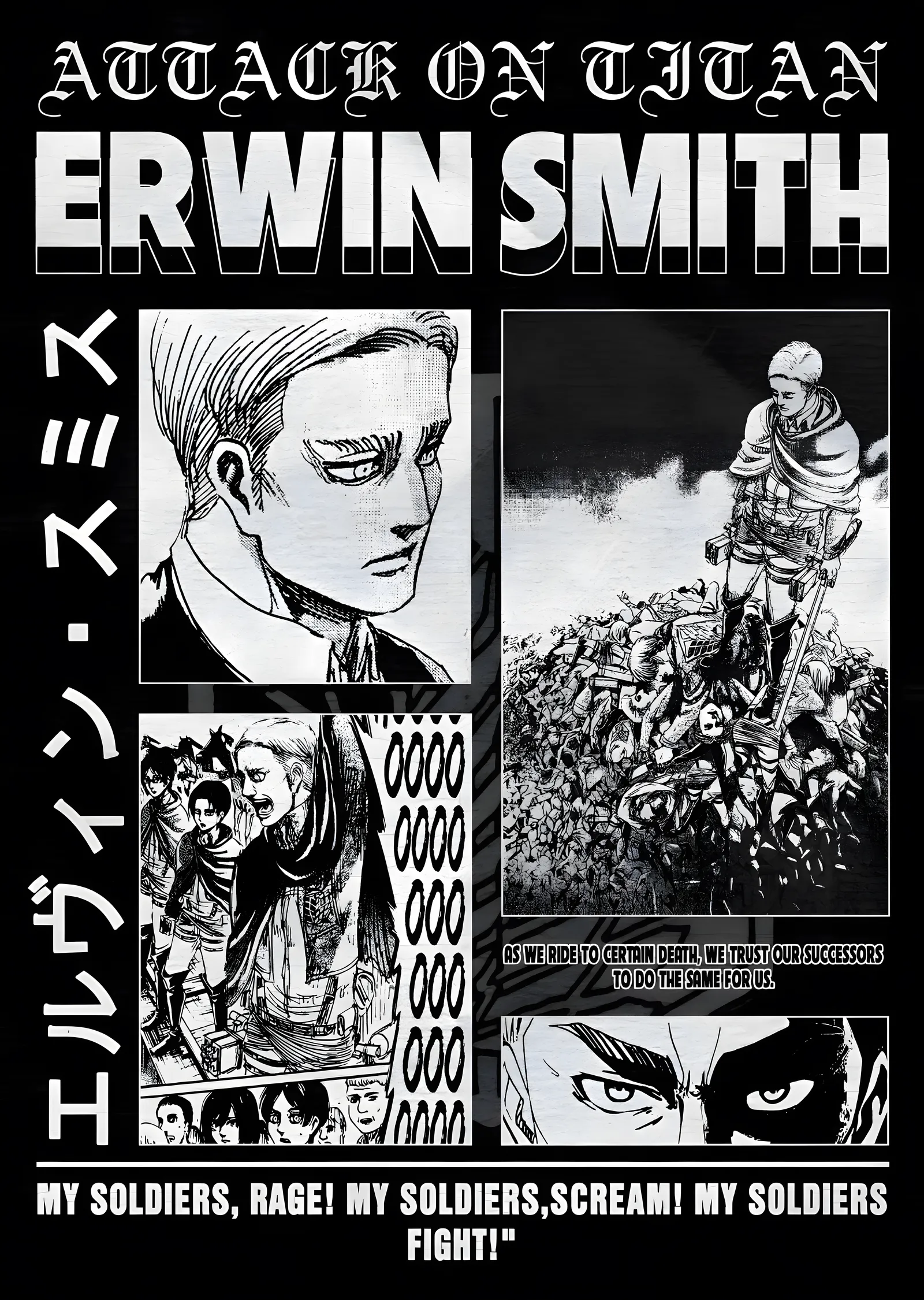Attack on Titan: Erwin Smith metal tablo