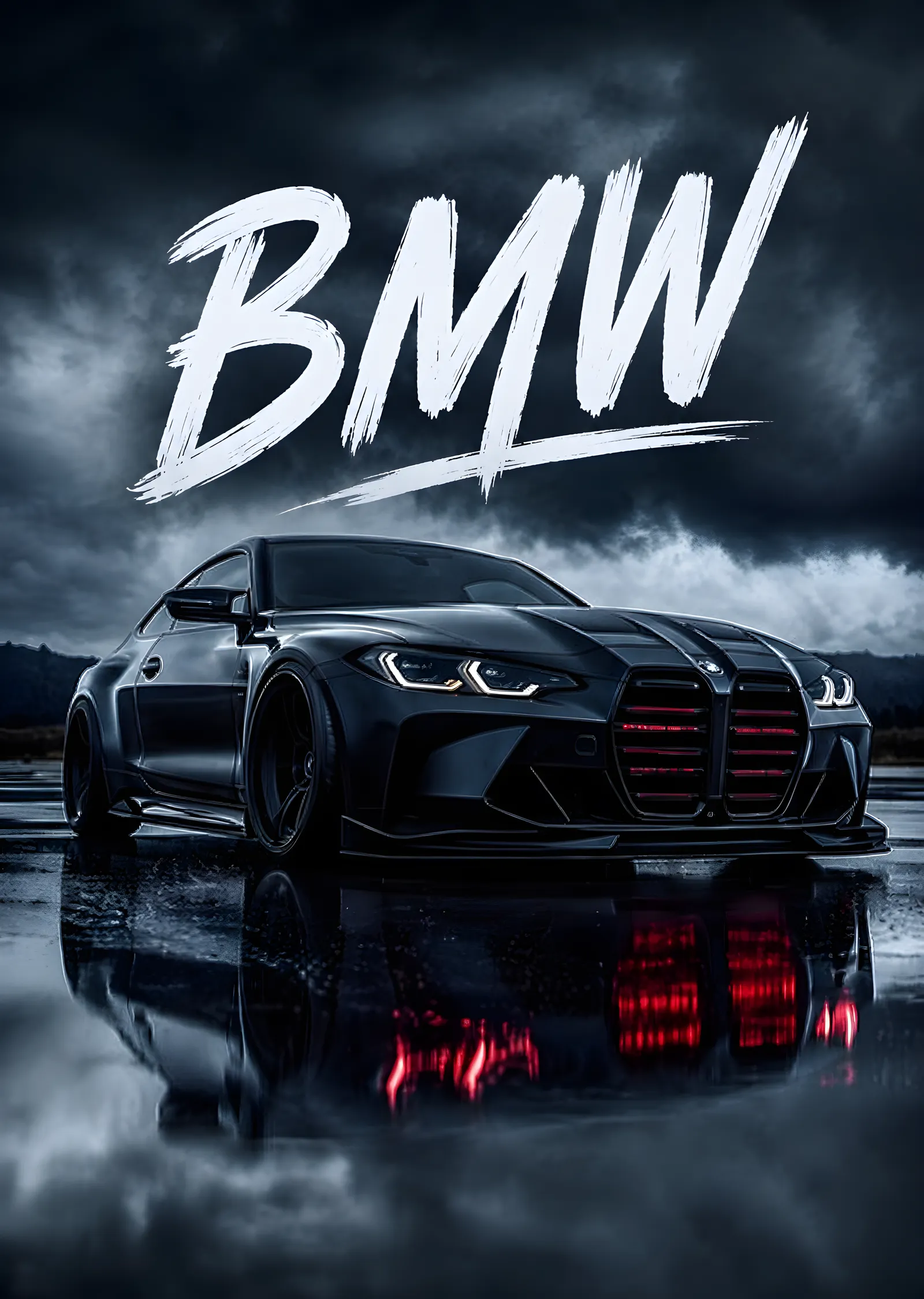 BMW Siyah Spor Araba metal tablo