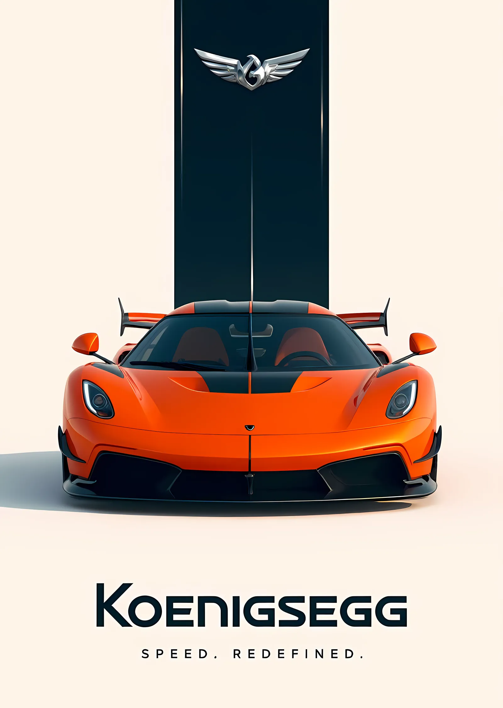 Koenigsegg Jesko Absolut: Turuncu Spor Araba metal tablo