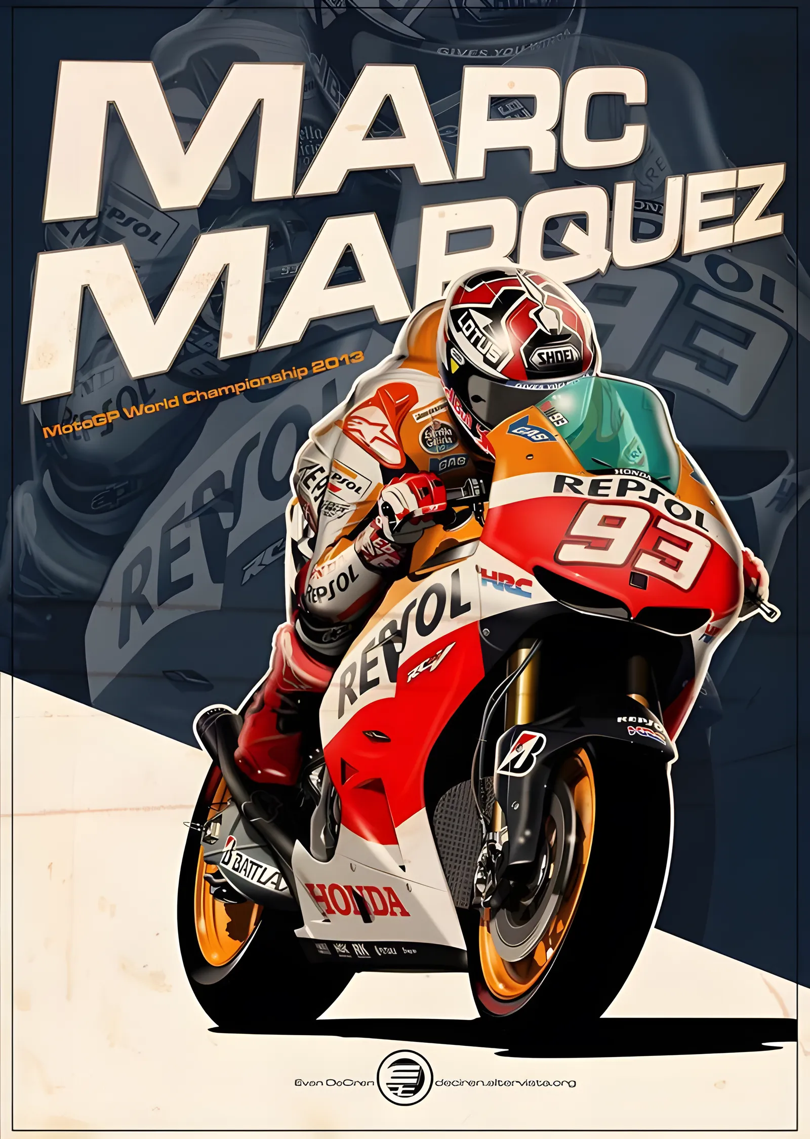 Marc Marquez: MotoGP Şampiyonu metal tablo