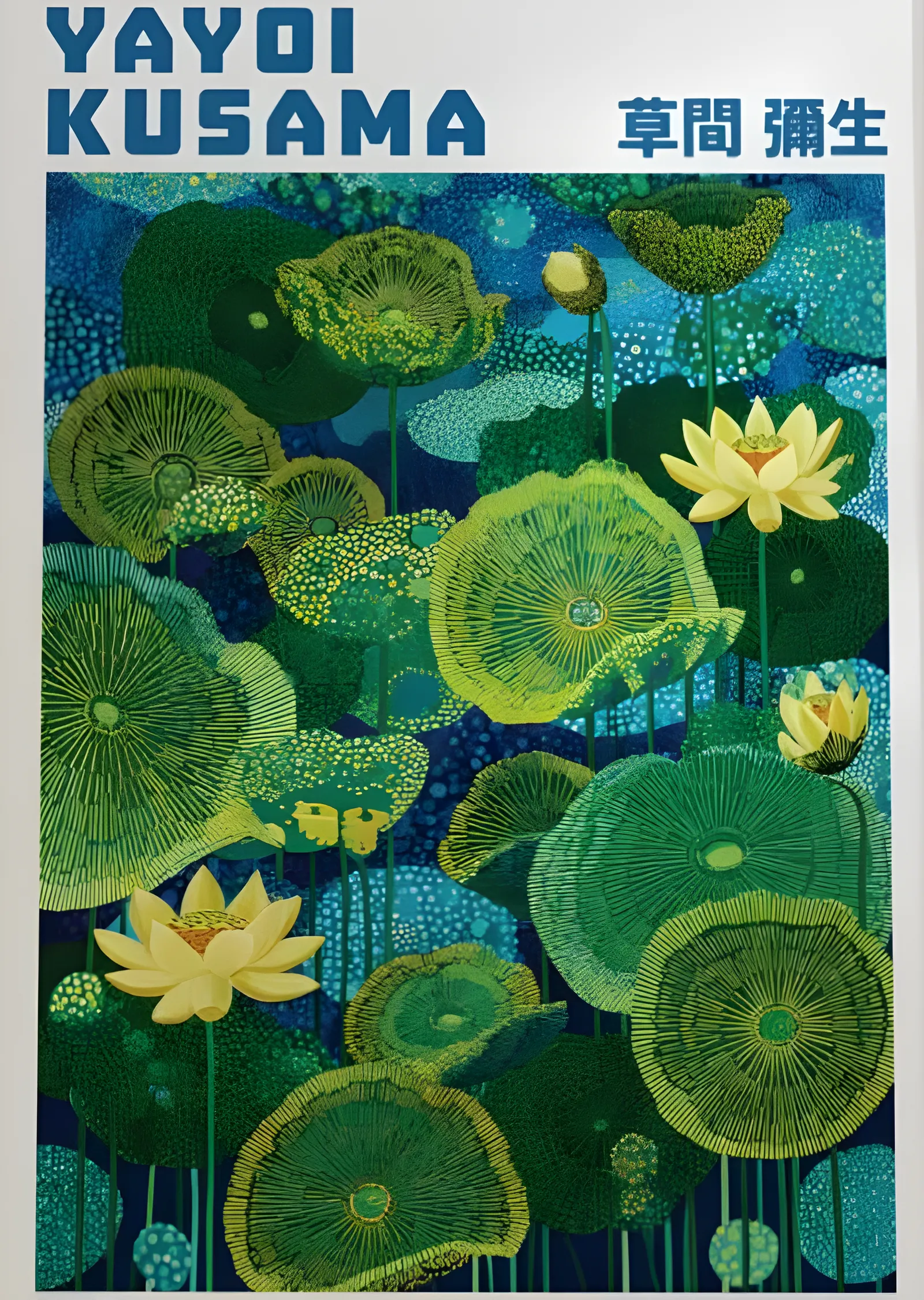 Yayoi Kusama: Nilüferler metal tablo