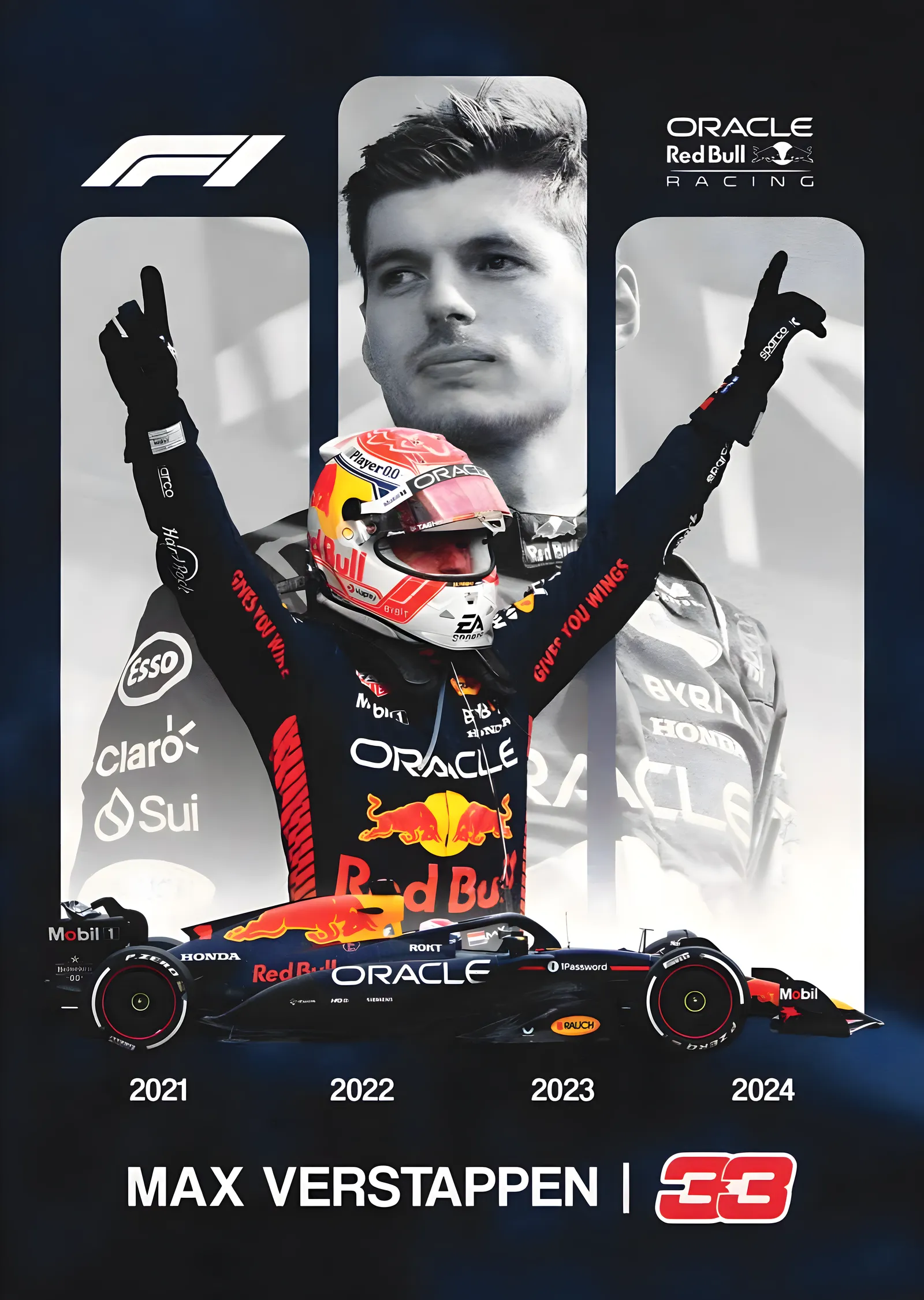 Max Verstappen: Red Bull Racing metal tablo