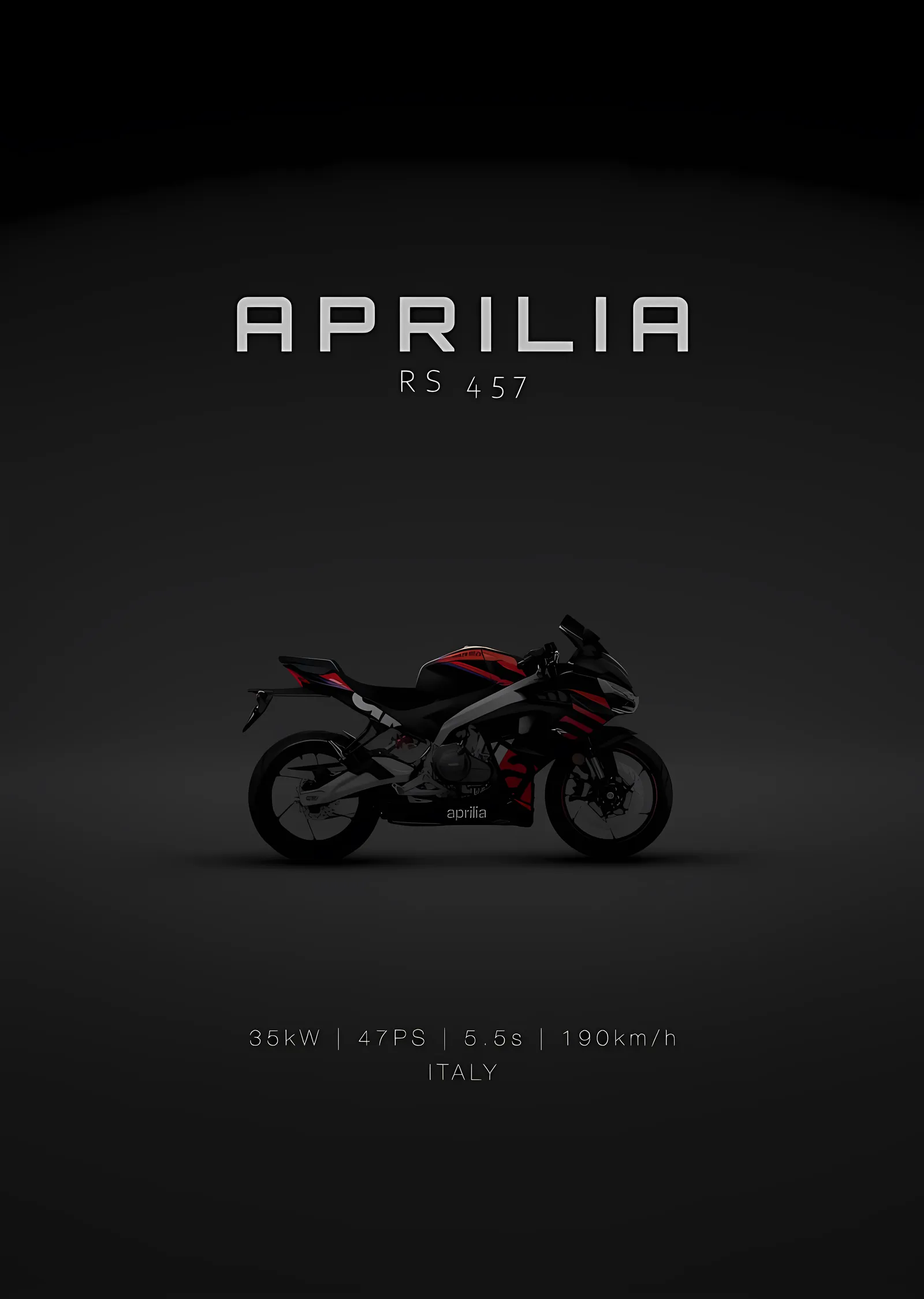 Aprilia RS 457 metal tablo