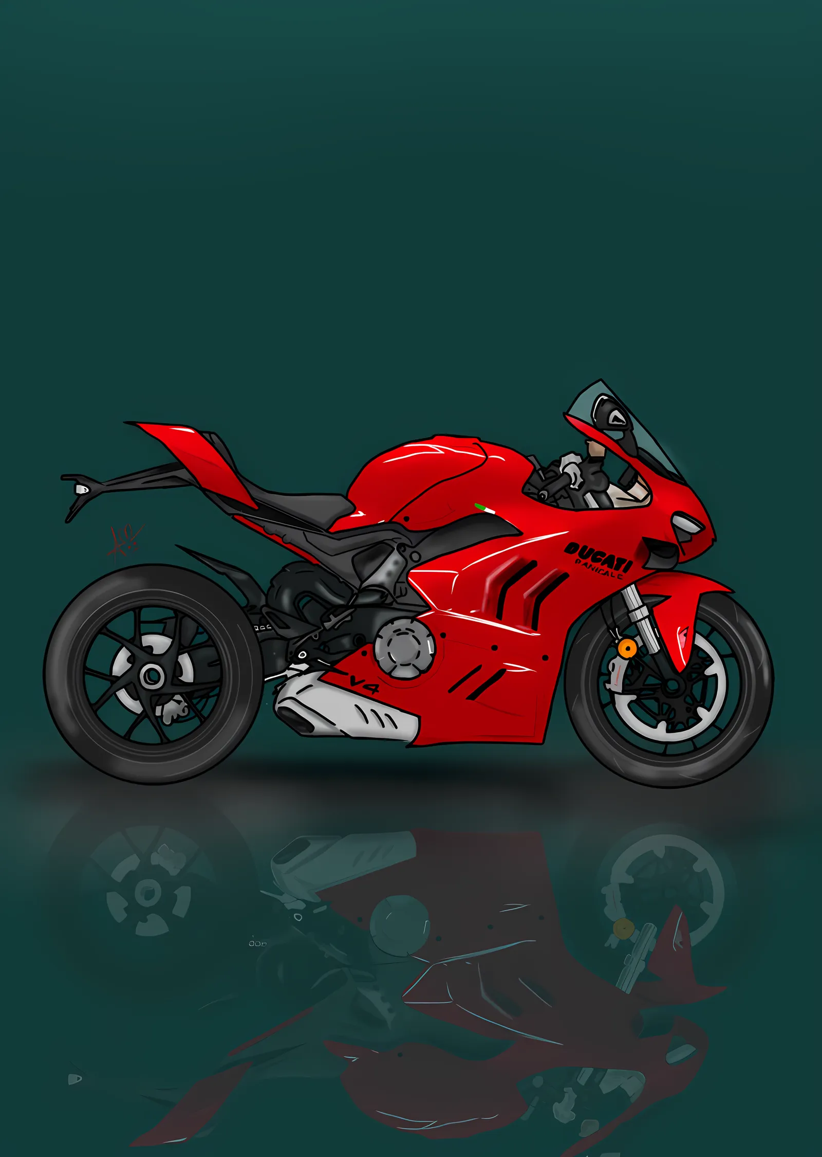 Ducati Panigale V4 - Vektör metal tablo
