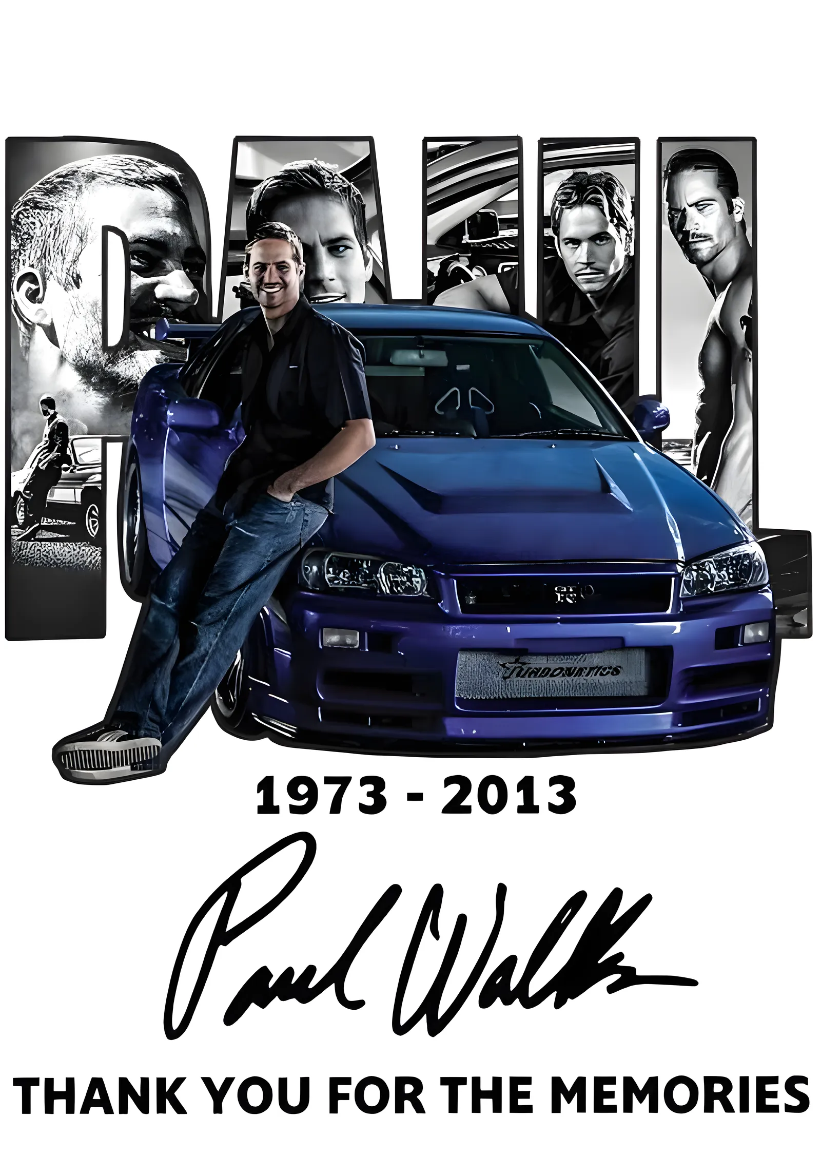 Paul Walker · Thank You for the Memories metal tablo