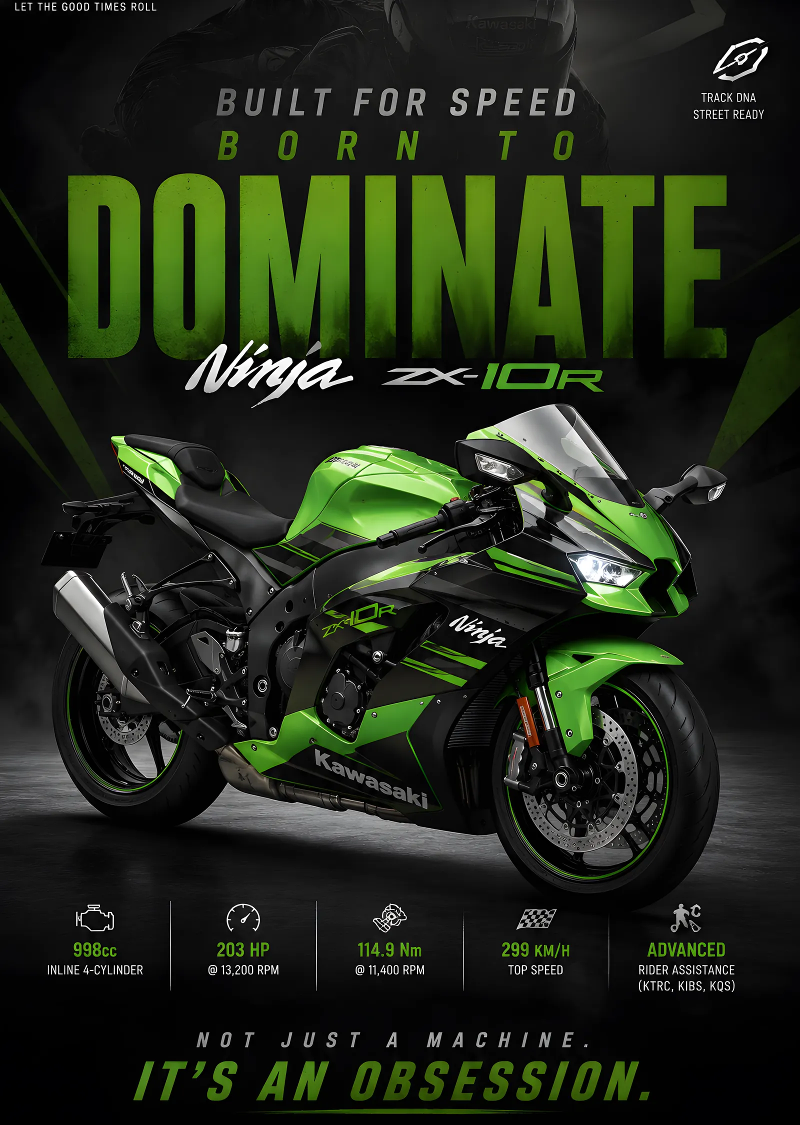 Kawasaki Ninja ZX-10R - Built For Speed metal tablo