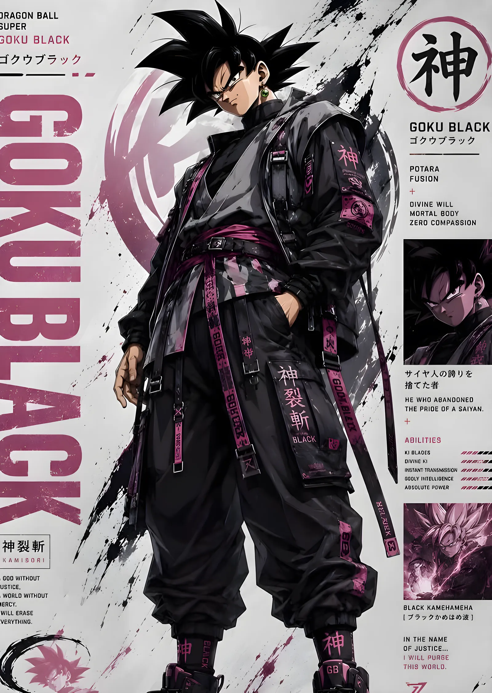 Goku Black: Karanlık Füzyon metal tablo