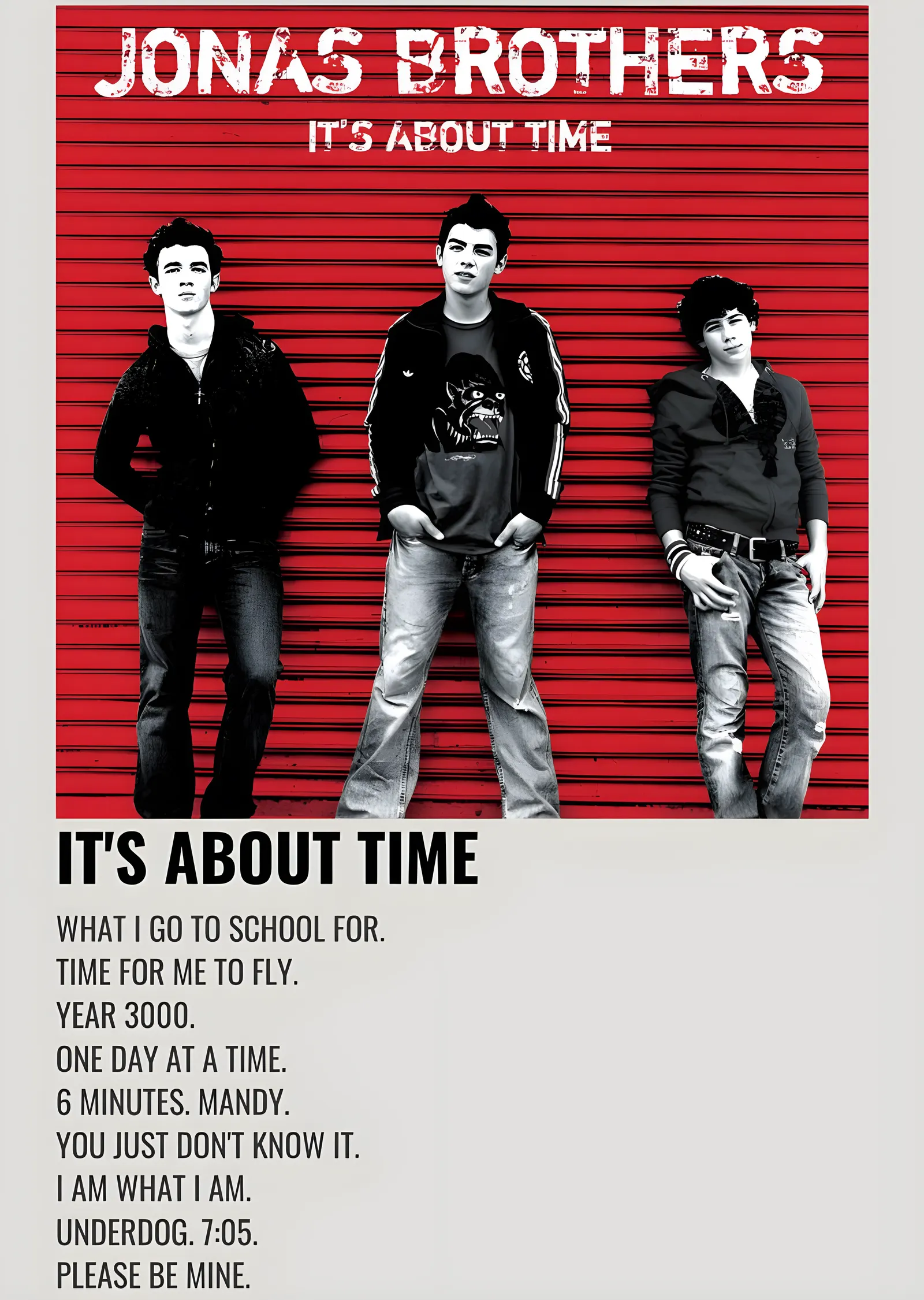 Jonas Brothers - It's About Time metal tablo