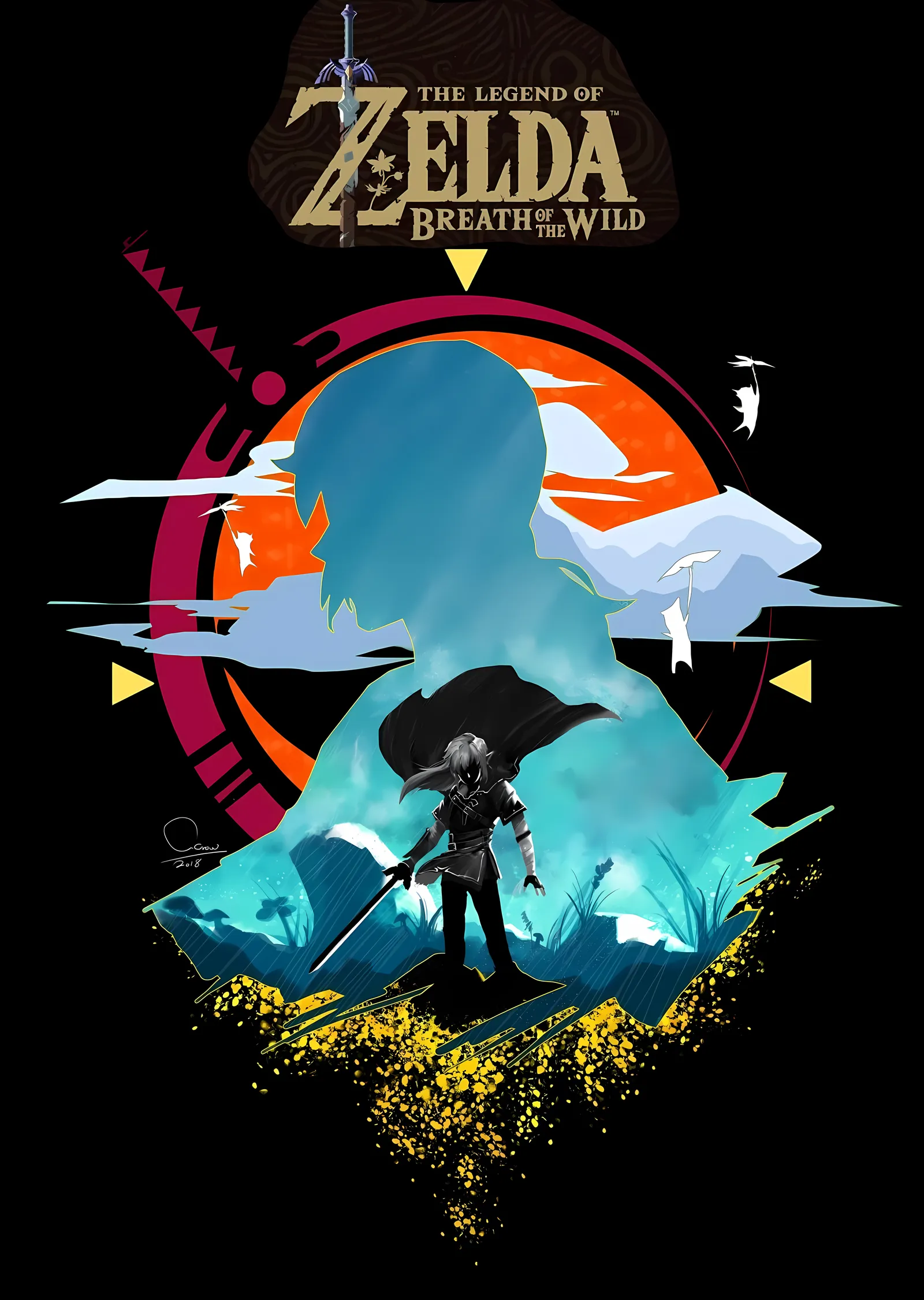 Zelda: Breath of the Wild Silüet metal tablo