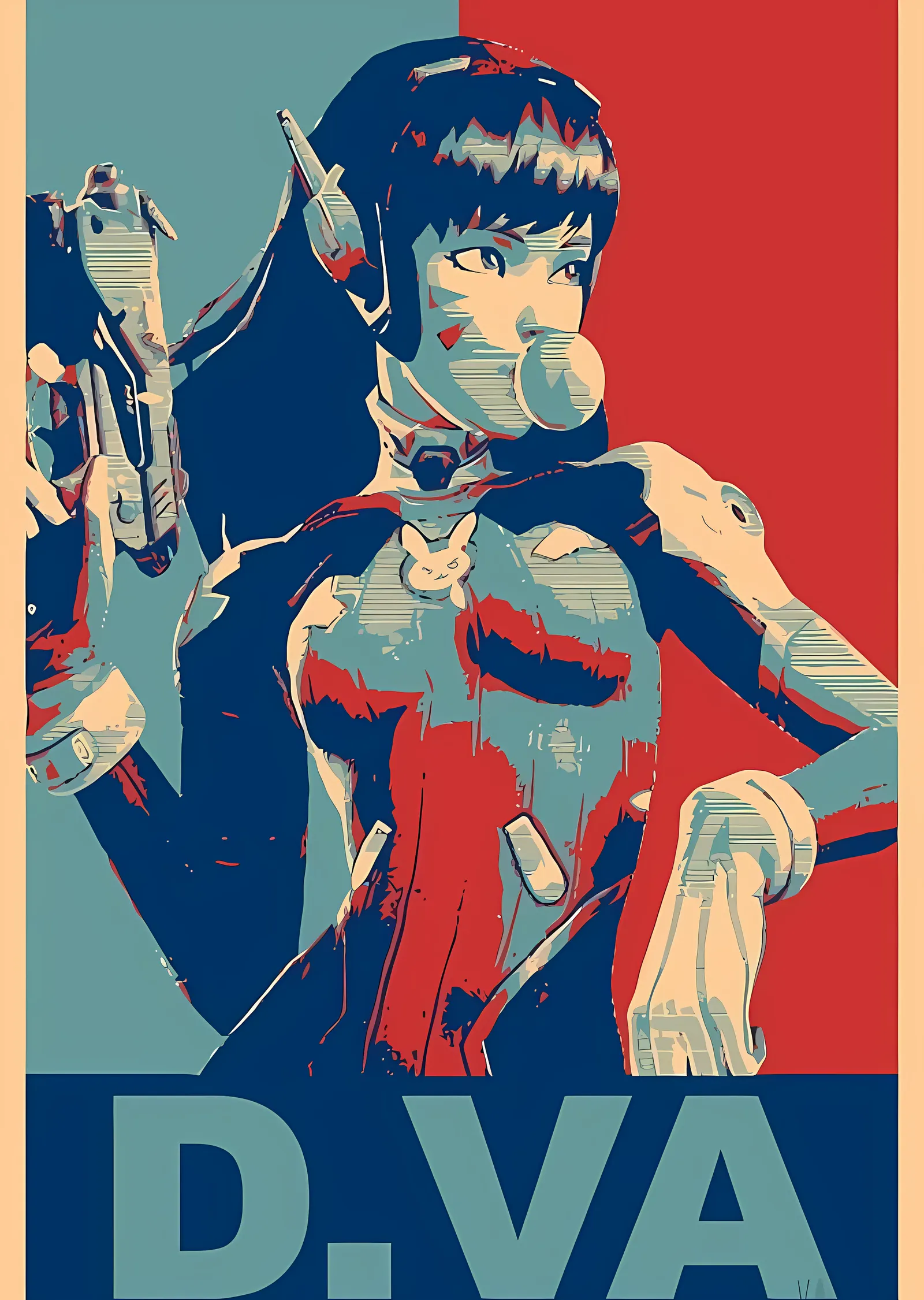 D.Va Overwatch metal tablo
