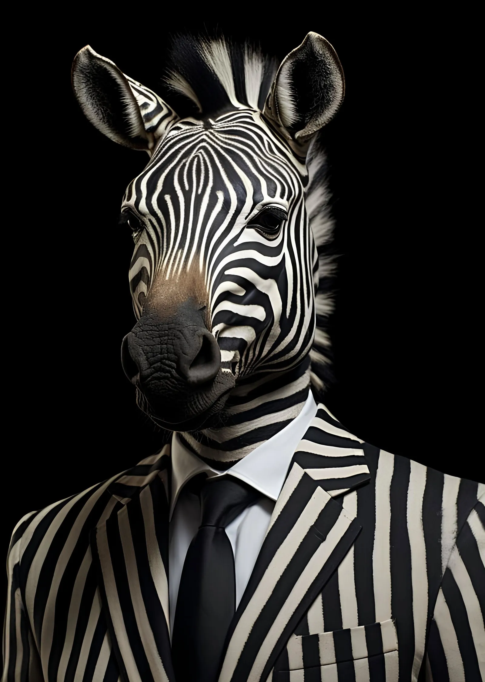 Çizgili Takımlı Zebra metal tablo