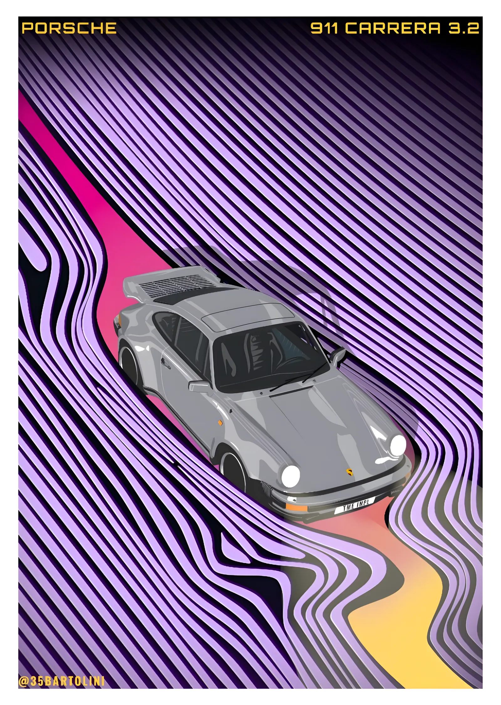 Porsche 911 Carrera 3.2 metal tablo