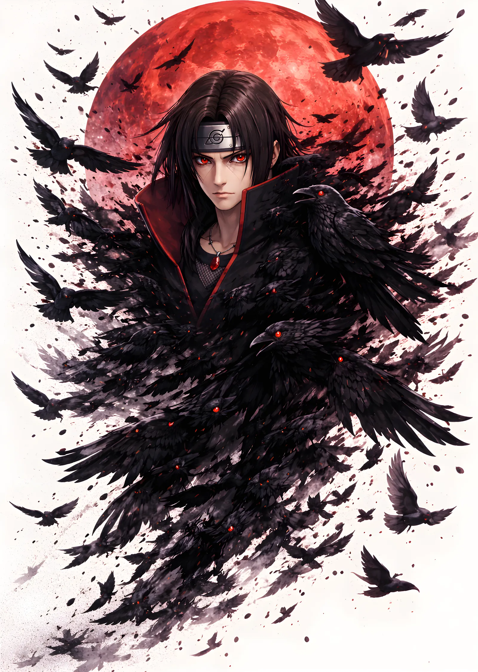 Naruto - Uchiha Itachi: Kızıl Ay metal tablo