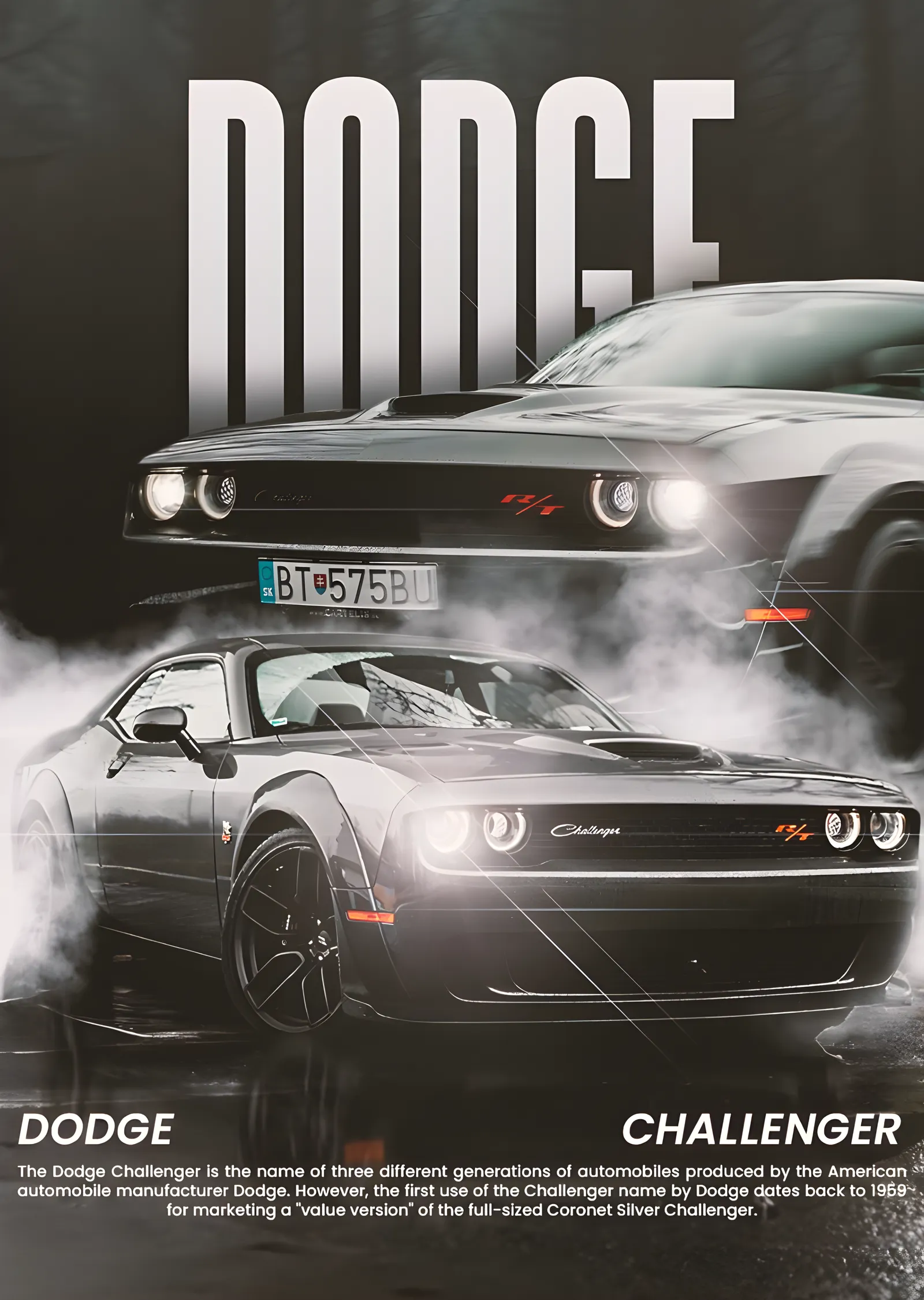 Dodge Challenger R/T metal tablo