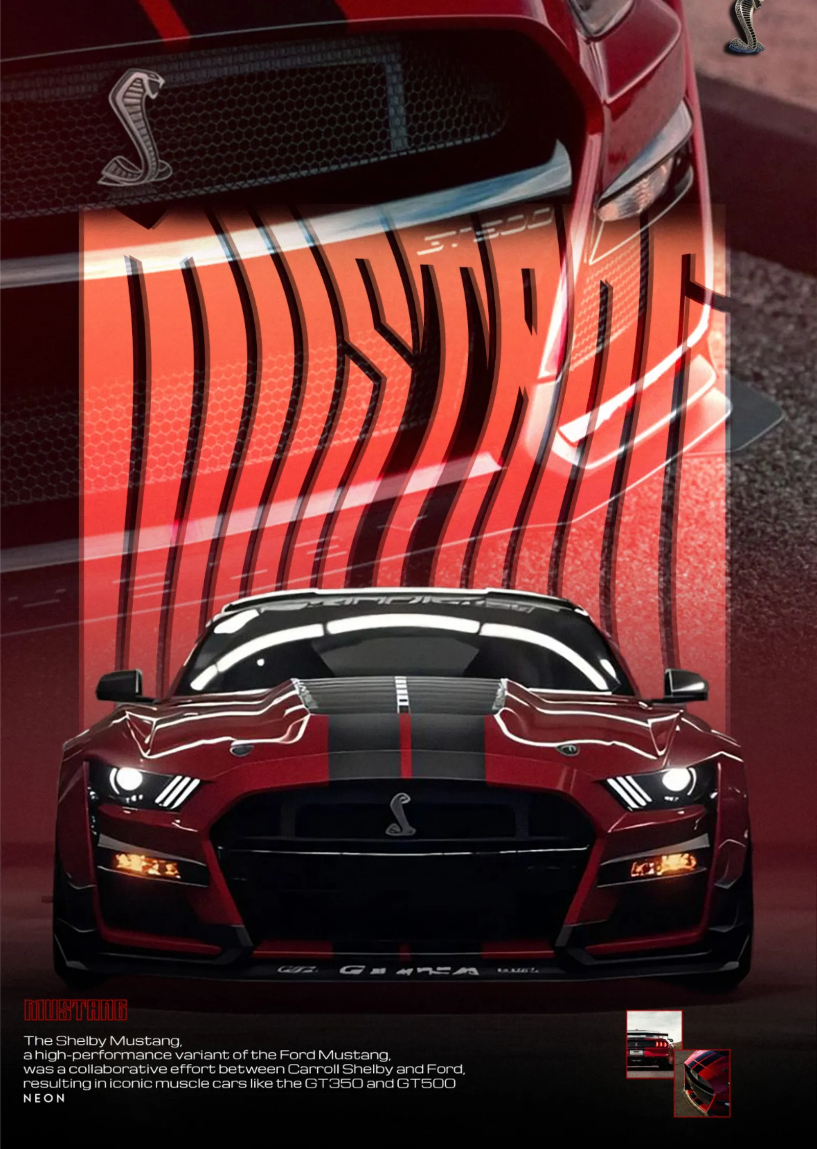 Ford Mustang Shelby metal tablo