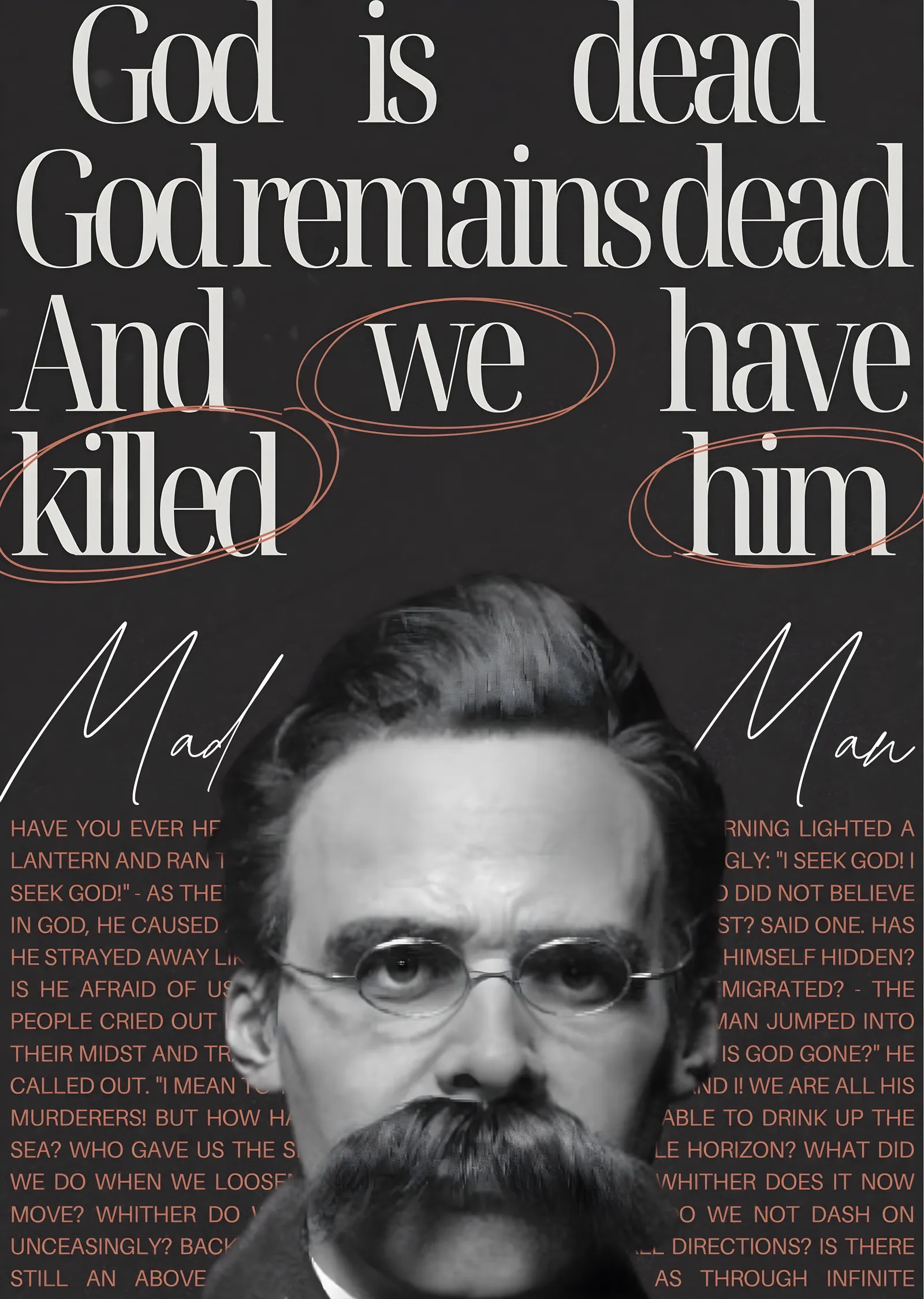 Nietzsche: Tanrı Öldü metal tablo