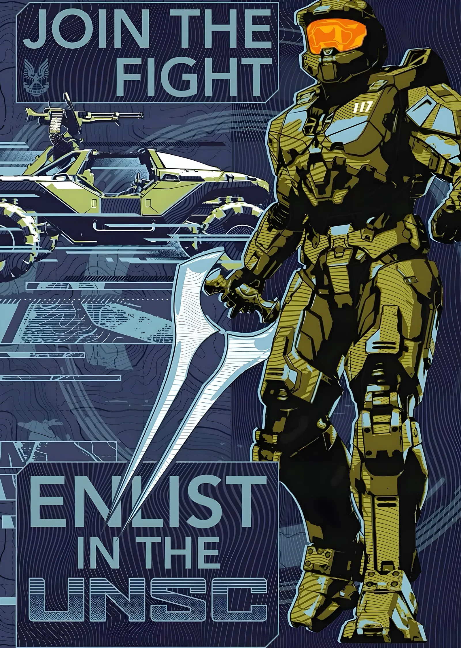 Halo: Enlist in the UNSC metal tablo