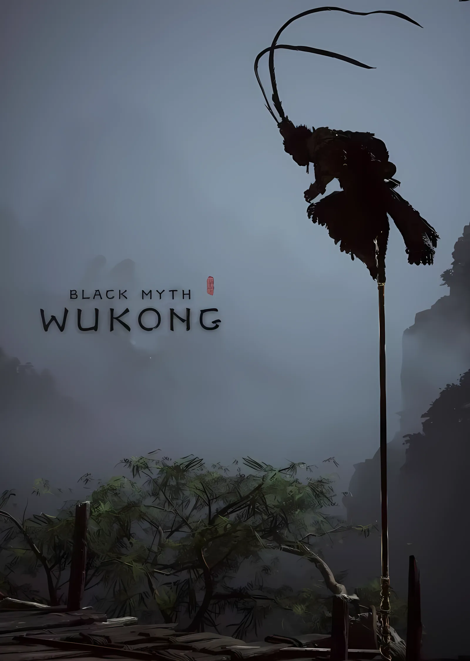 Black Myth: Wukong - Karanlık Orman Silüeti metal tablo