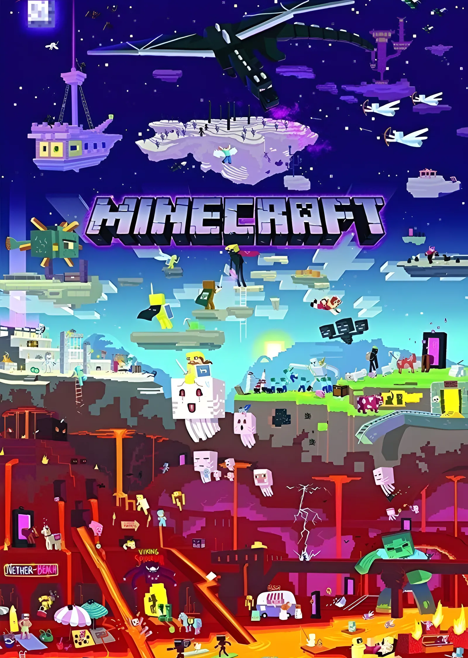 Minecraft: Çok Boyutlu Evren metal tablo