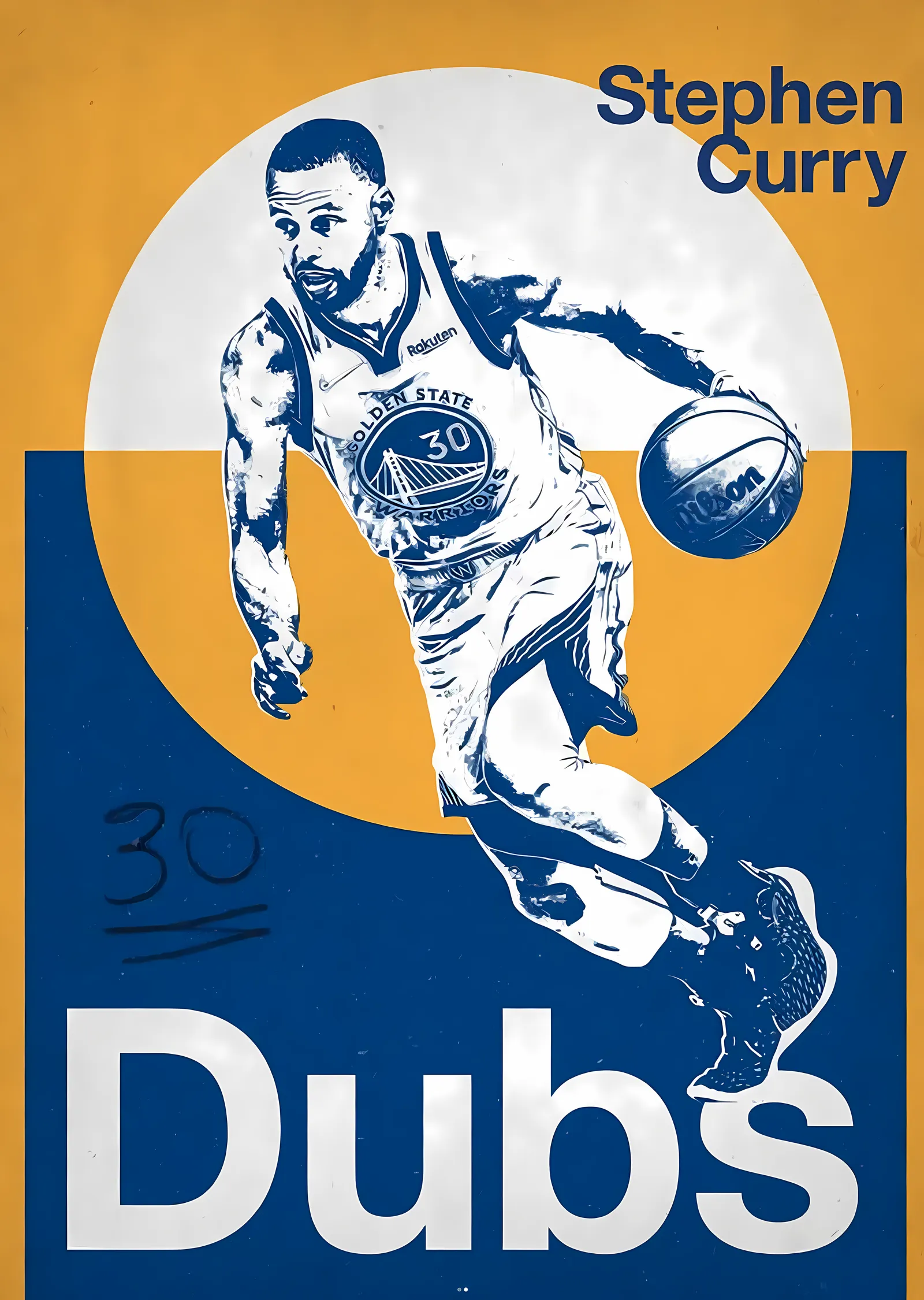 Stephen Curry: Golden State Warriors 30 metal tablo