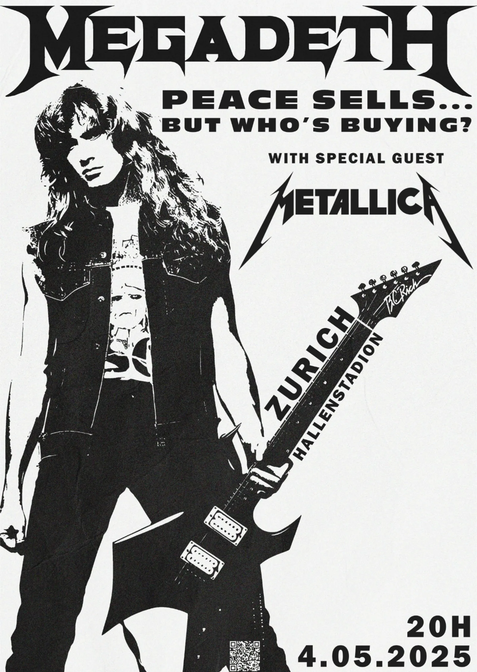 Megadeth & Metallica: Zurich Konseri metal tablo